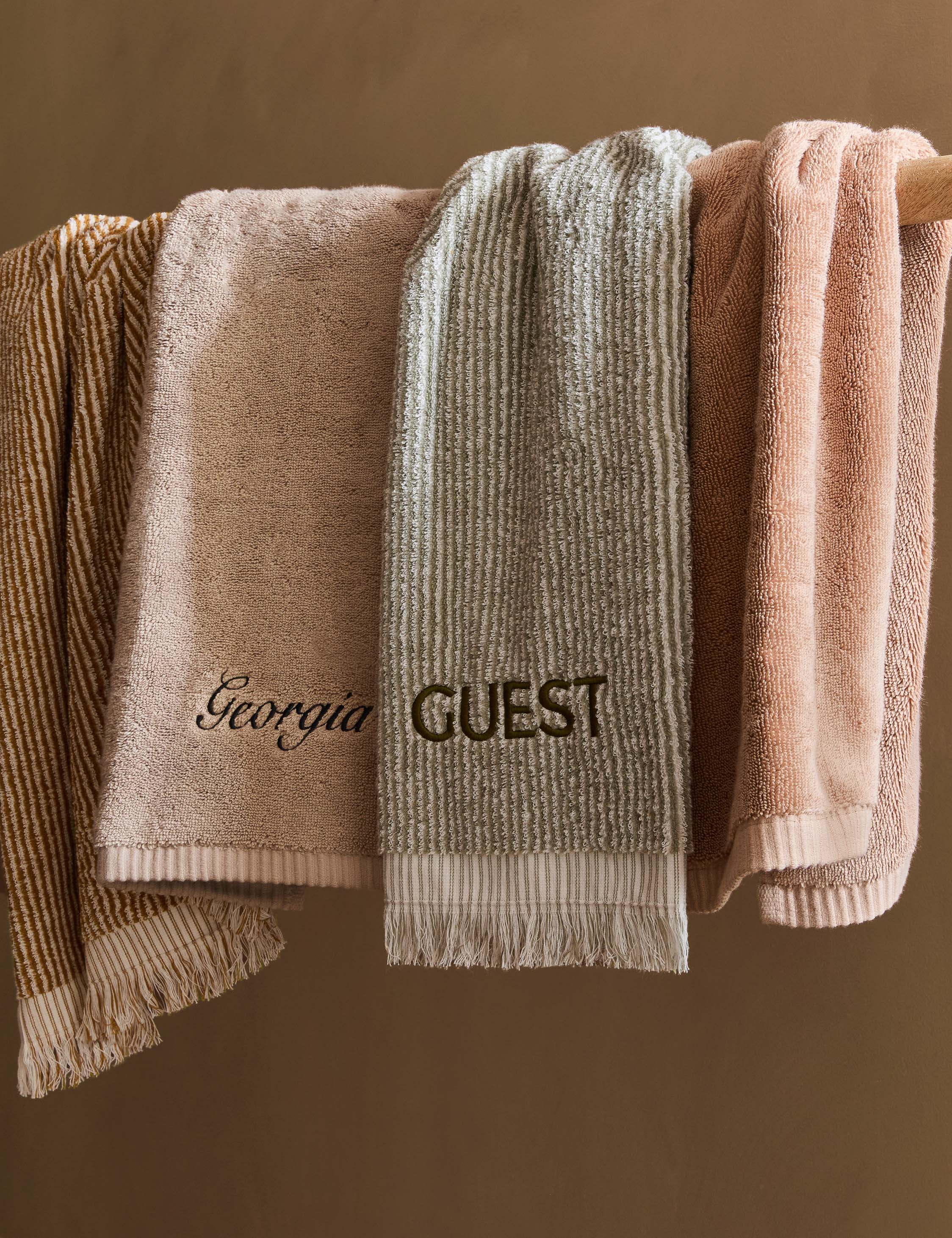 Luma Organic Cotton Towel | Striped Design, Thick Fringe