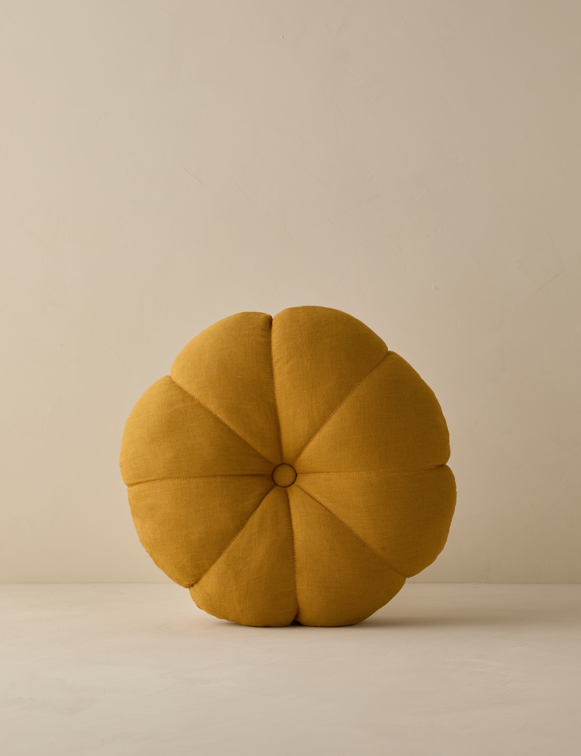Luna Round Pillow | Soft Floral Design, Button Tufted