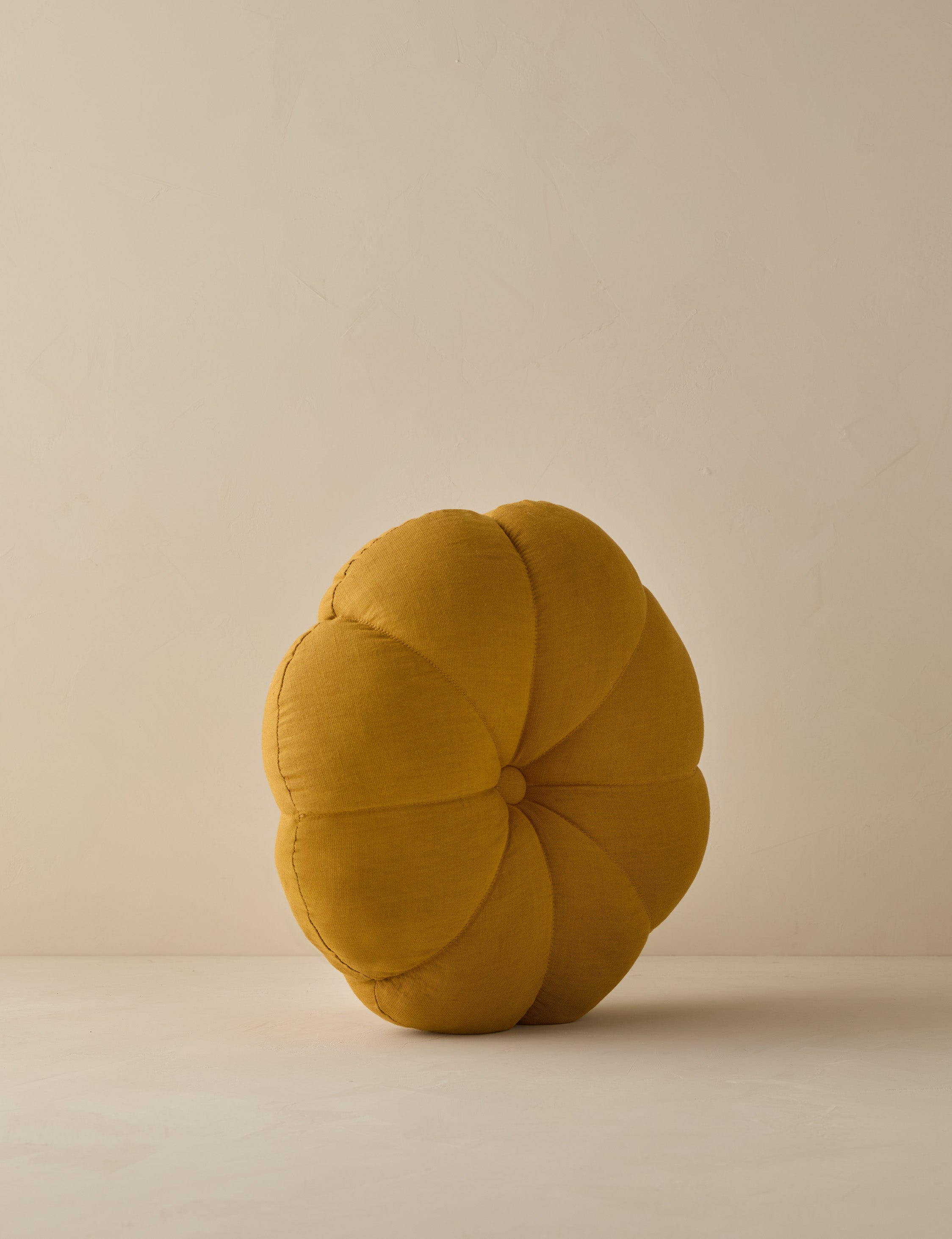 Luna Round Pillow | Soft Floral Design, Button Tufted