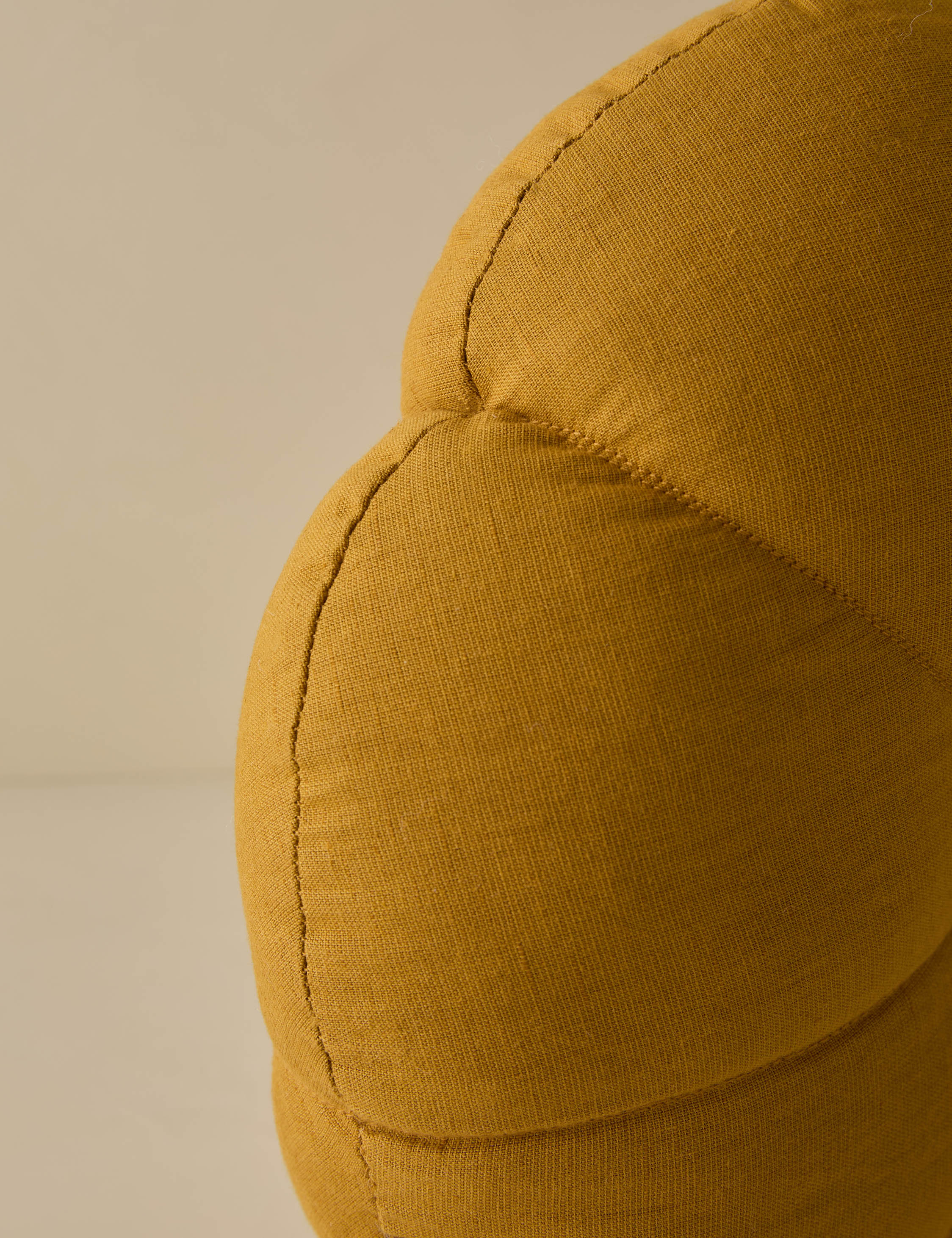 Luna Round Pillow | Soft Floral Design, Button Tufted