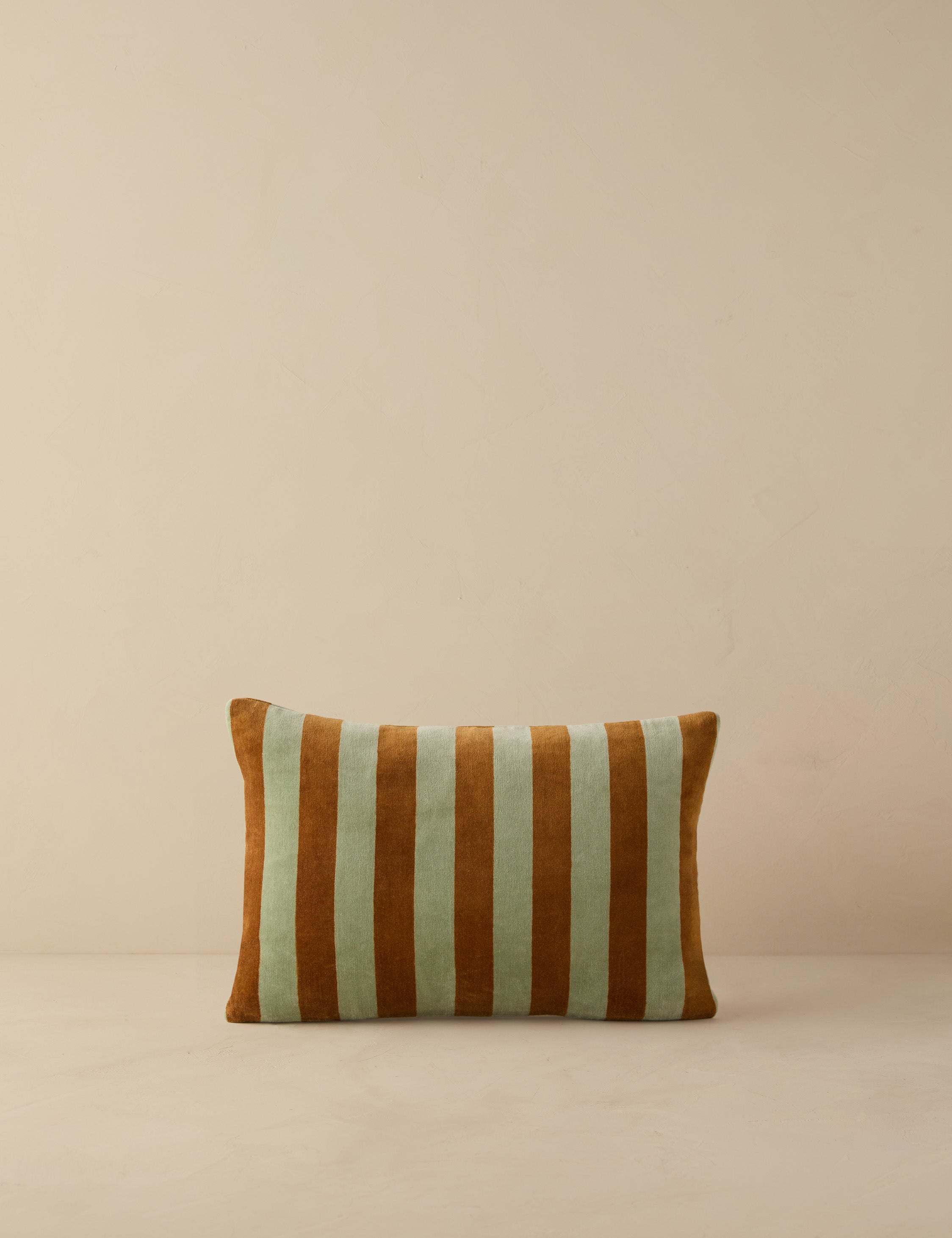 Pavo Velvet Pillow | Soft Plush Texture, Tailored Stripes