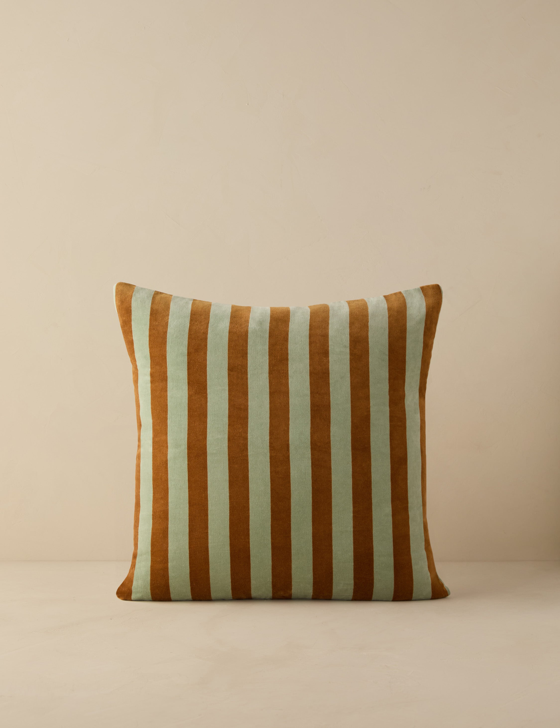 Pavo Velvet Pillow | Soft Plush Texture, Tailored Stripes