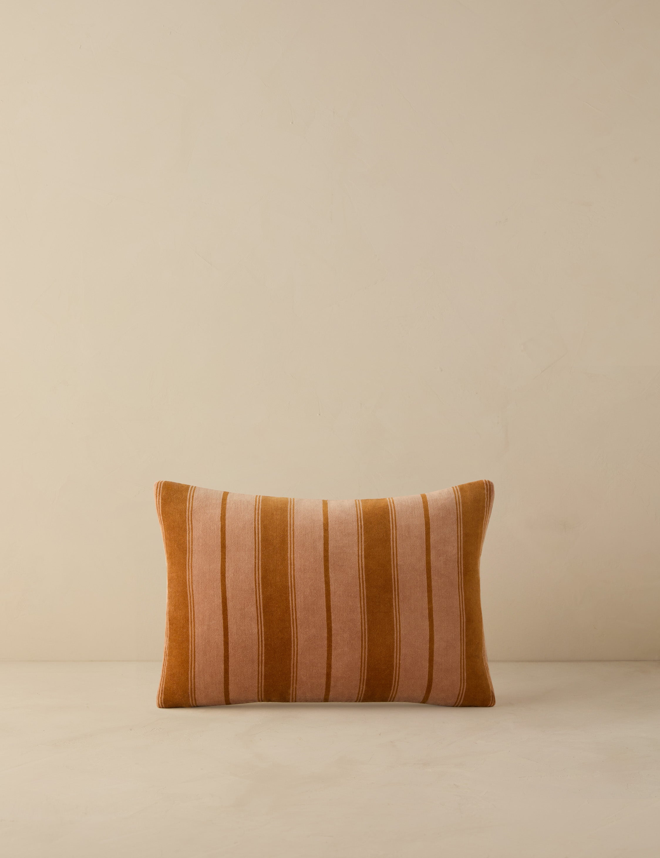 Pavo Velvet Pillow | Soft Plush Texture, Tailored Stripes