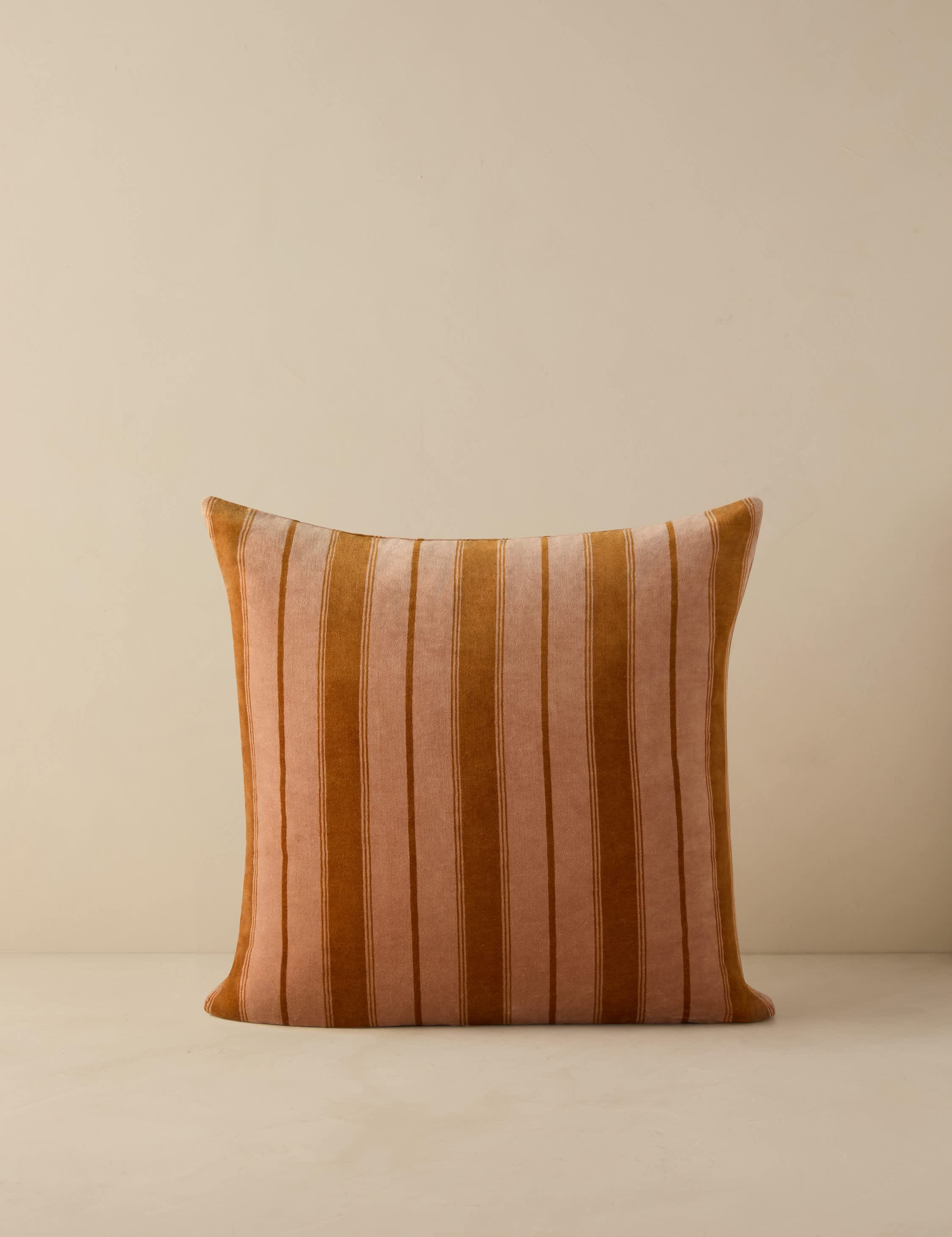 Pavo Velvet Pillow | Soft Plush Texture, Tailored Stripes