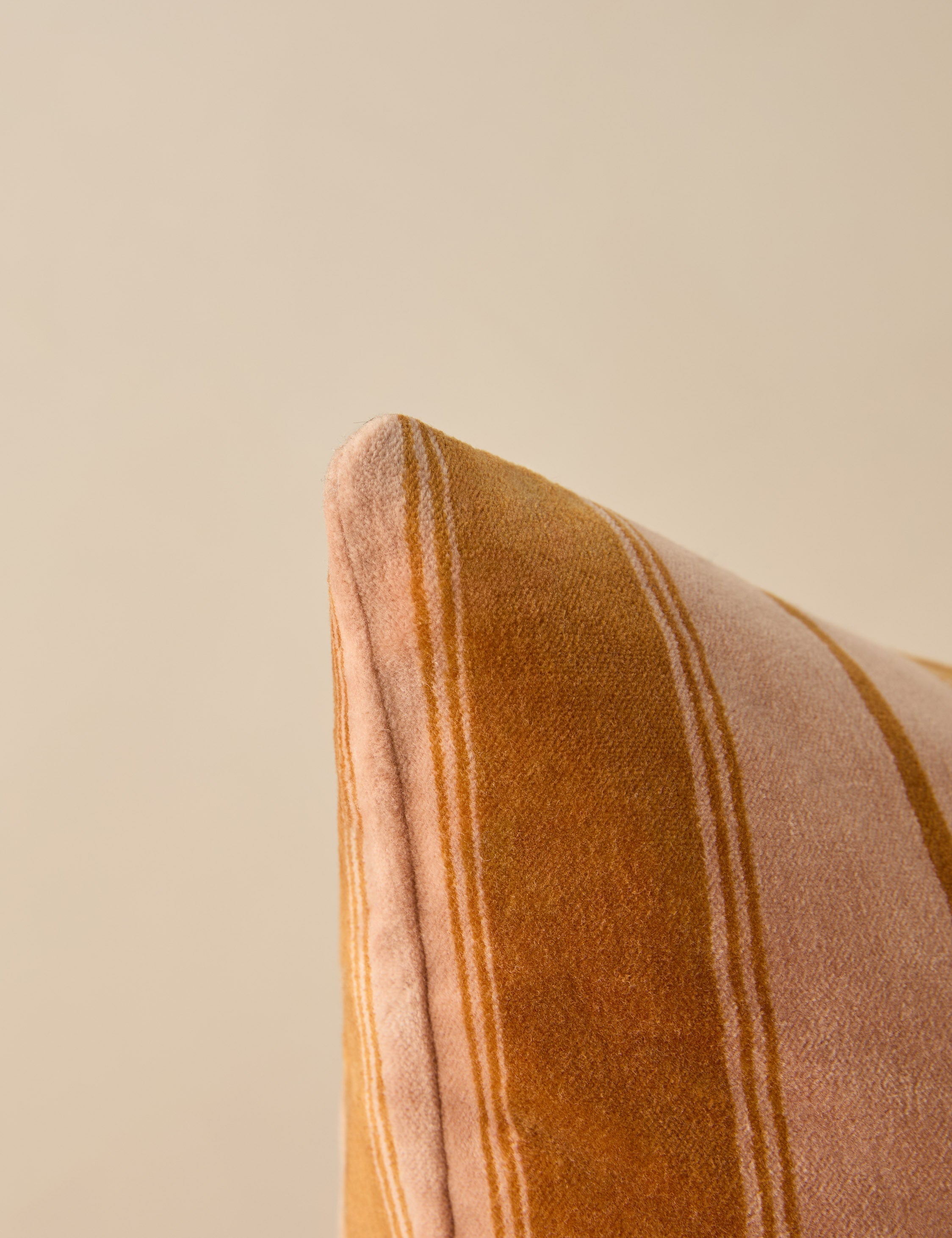 Pavo Velvet Pillow | Soft Plush Texture, Tailored Stripes
