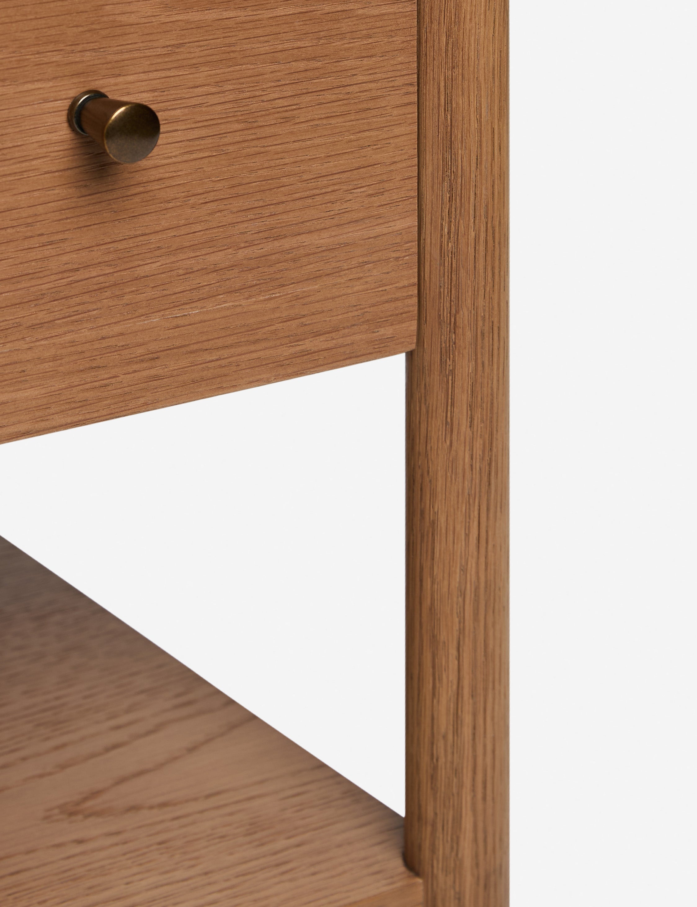 Phaedra Nightstand | Natural Wood Frame, Marble Top