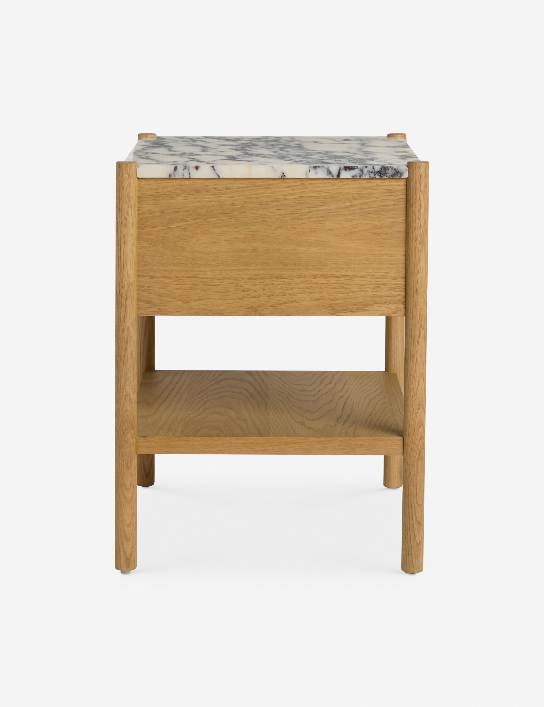 Phaedra Nightstand | Natural Wood Frame, Marble Top