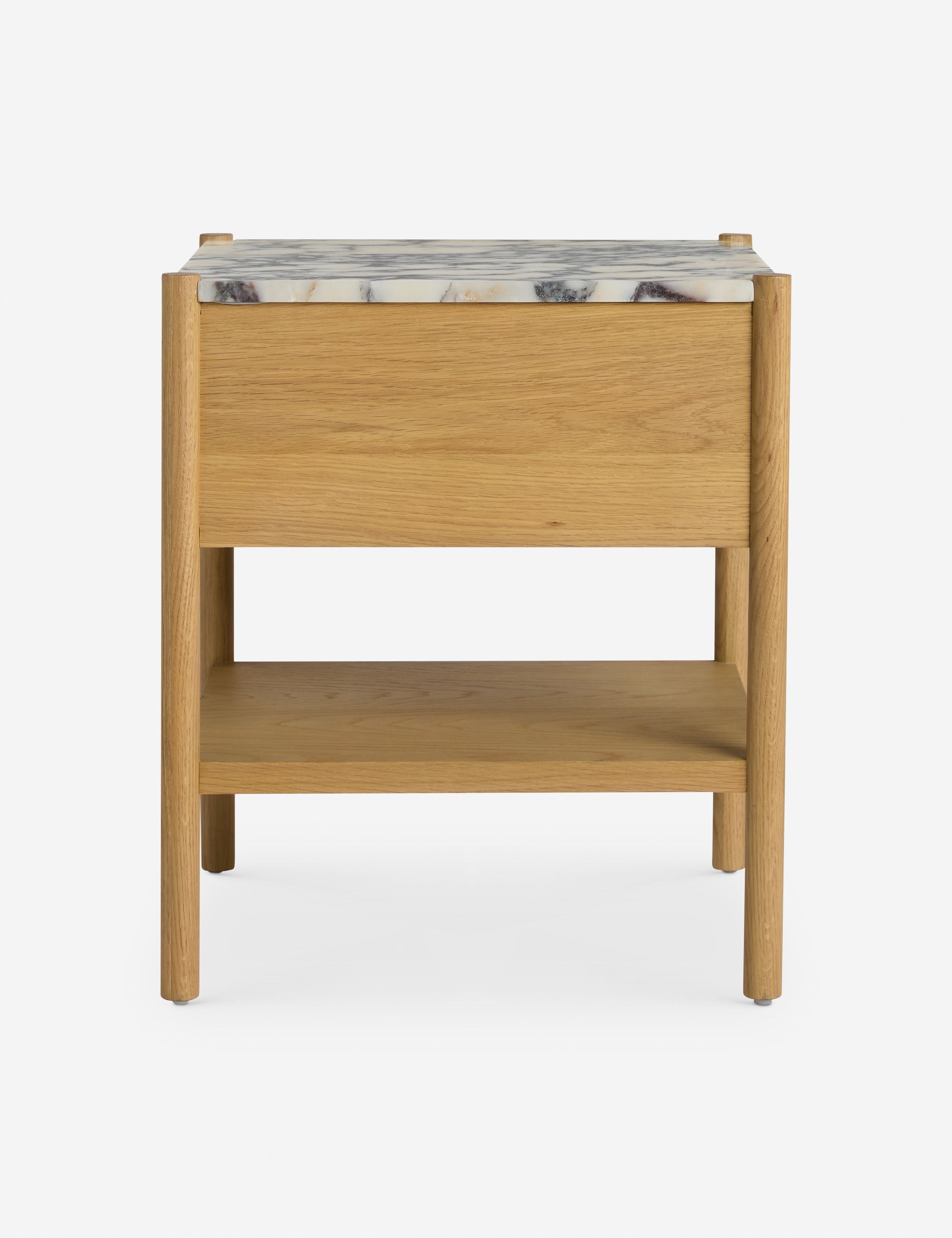 Phaedra Nightstand | Natural Wood Frame, Marble Top