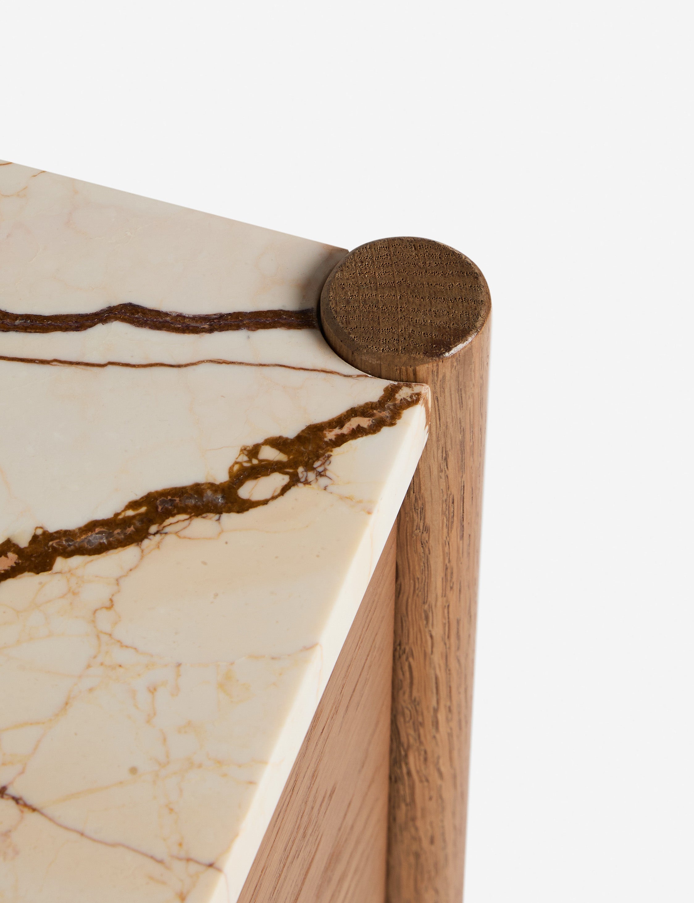 Phaedra Nightstand | Natural Wood Frame, Marble Top