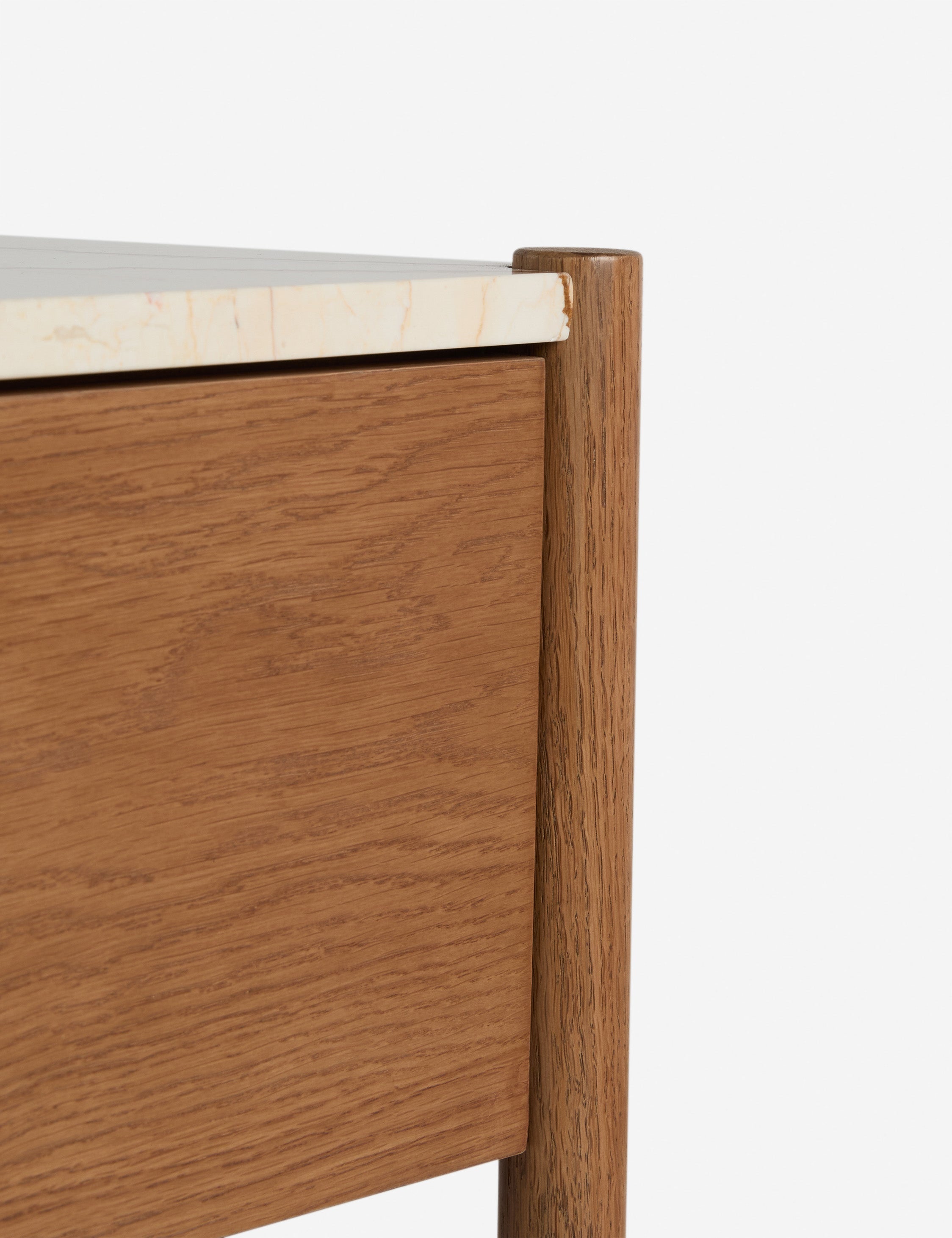 Phaedra Nightstand | Natural Wood Frame, Marble Top