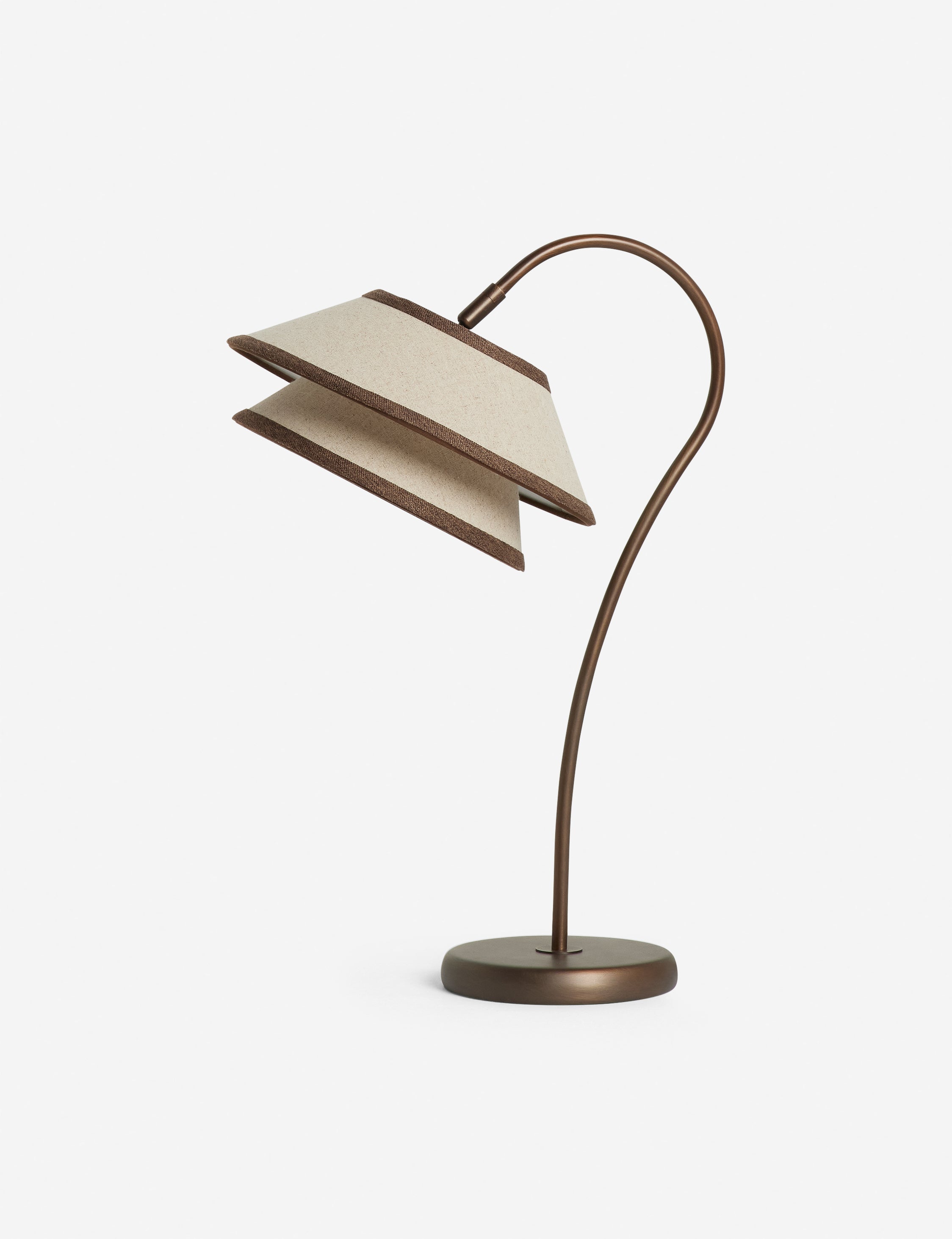 Pivotal Table Lamp | Ivory Linen with Toffee Trim
