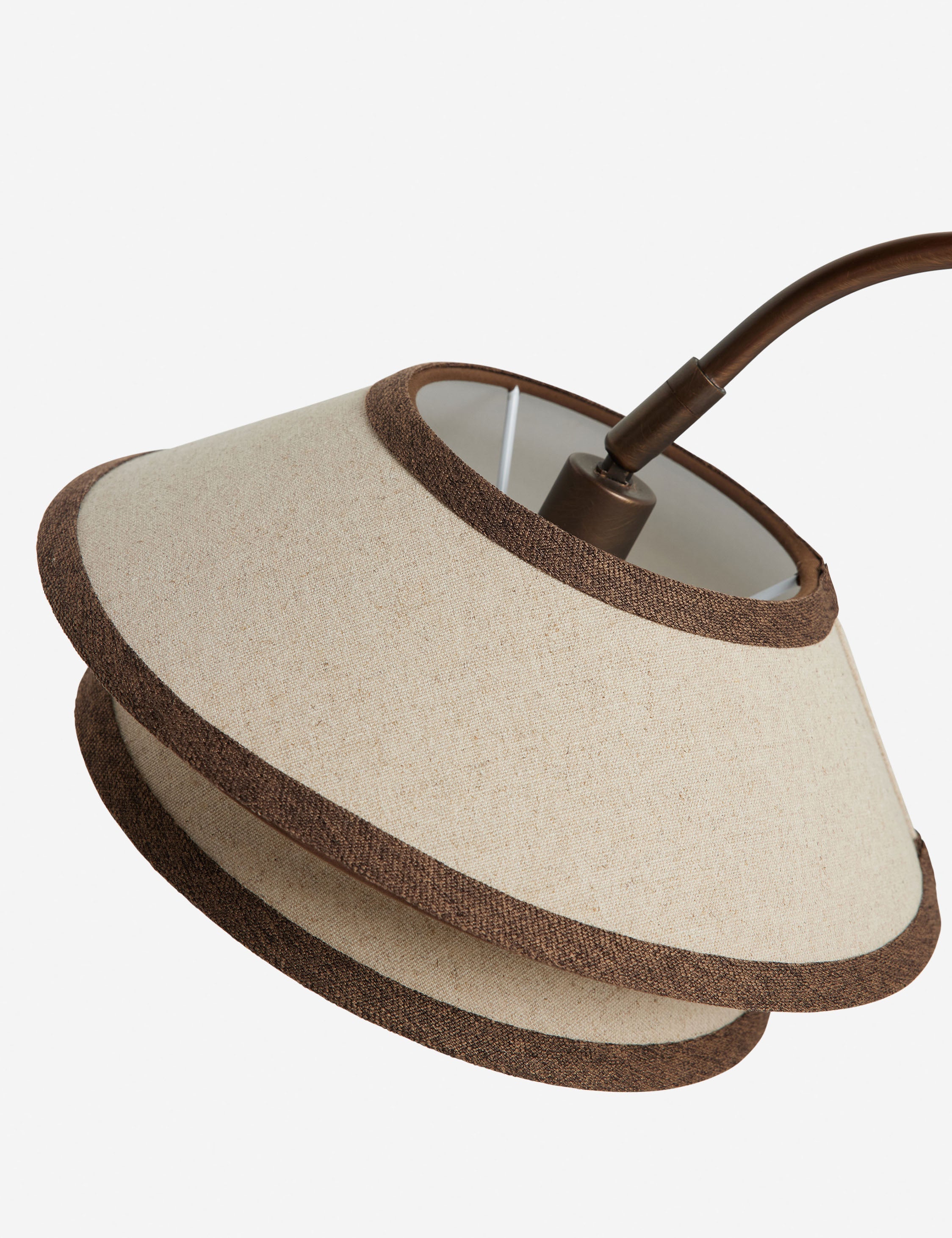 Pivotal Table Lamp | Ivory Linen with Toffee Trim
