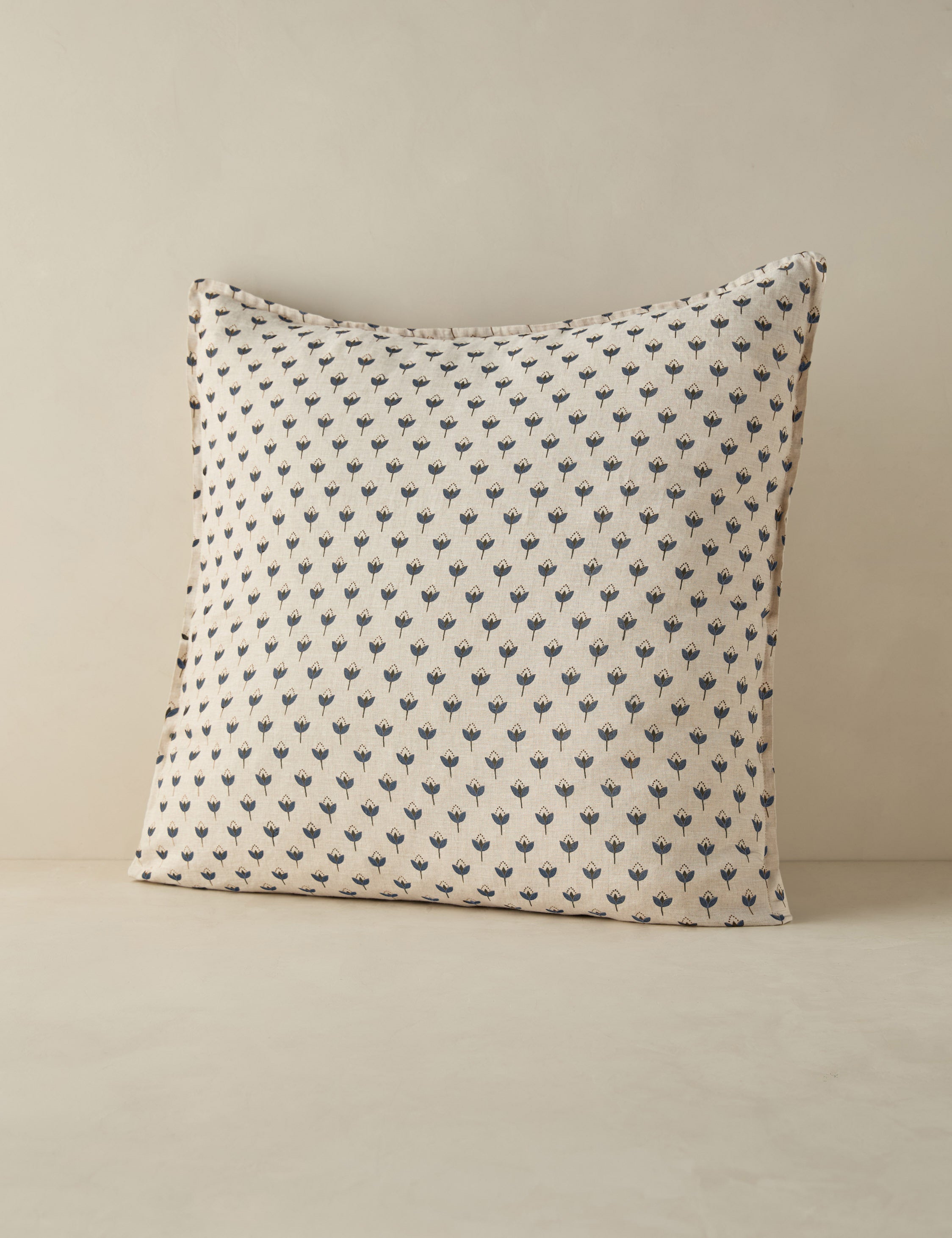 Pavé Linen Shams | Breathable European Flax, Timeless Floral Design