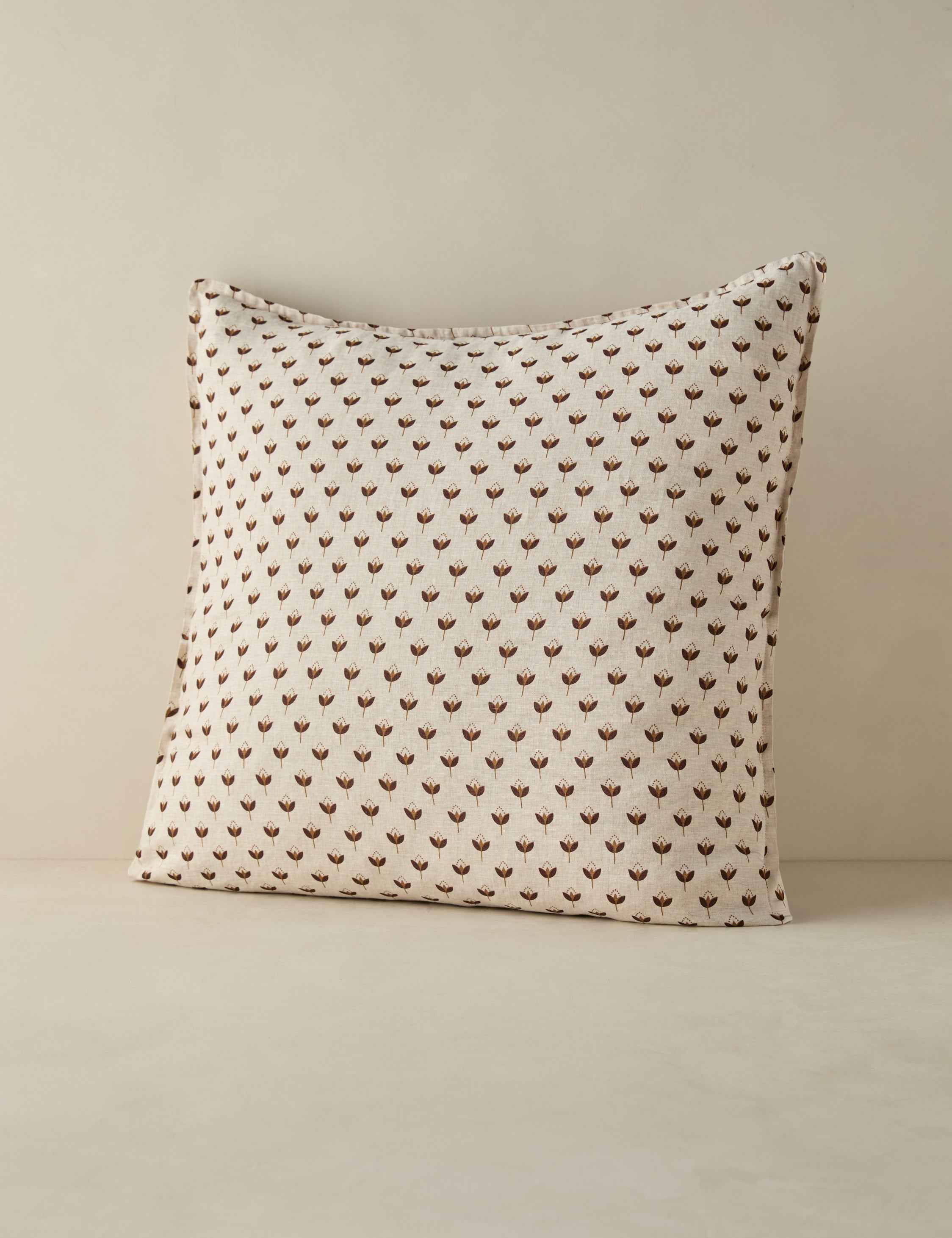Pavé Linen Shams | Breathable European Flax, Timeless Floral Design