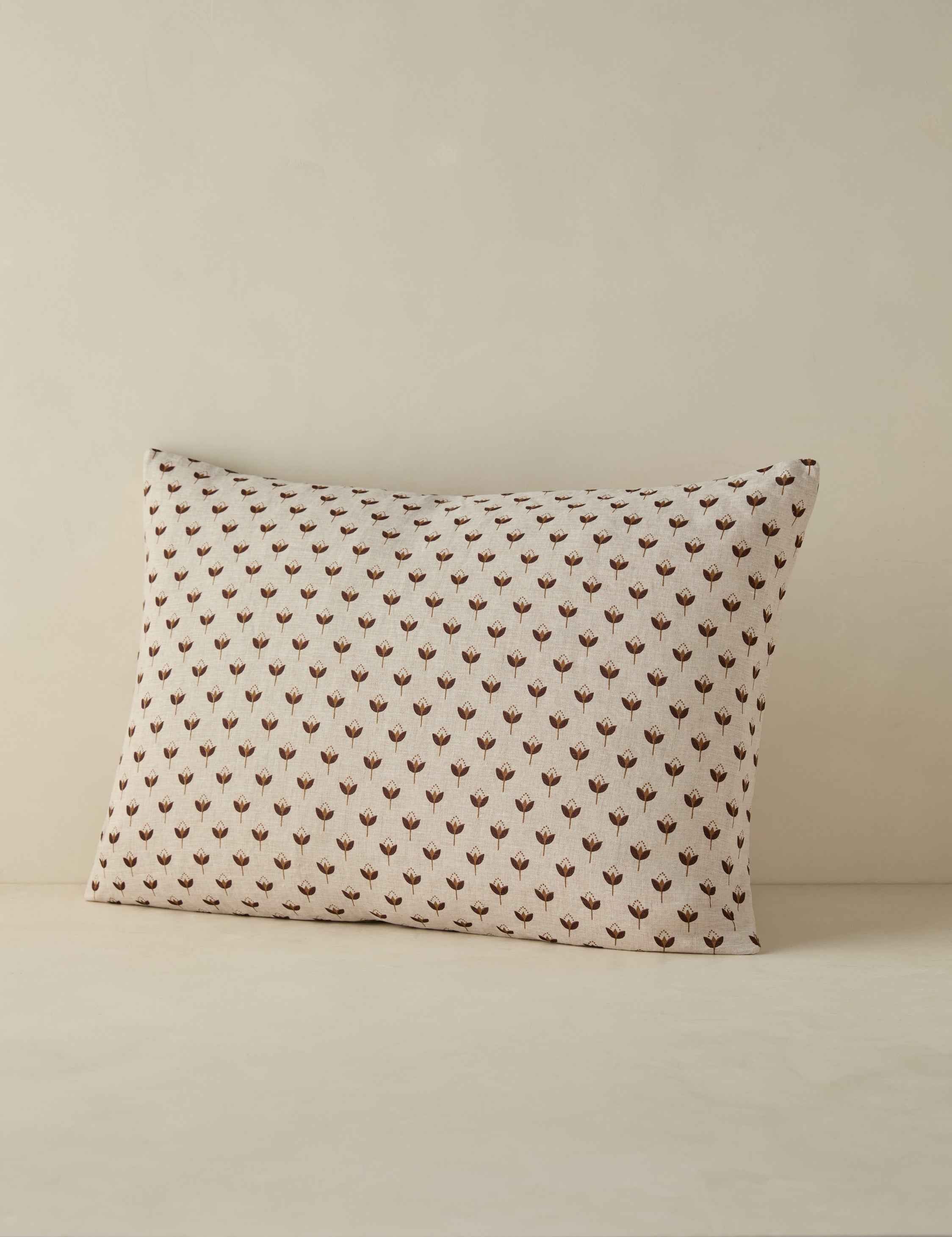 Pavé Linen Shams | Breathable European Flax, Timeless Floral Design