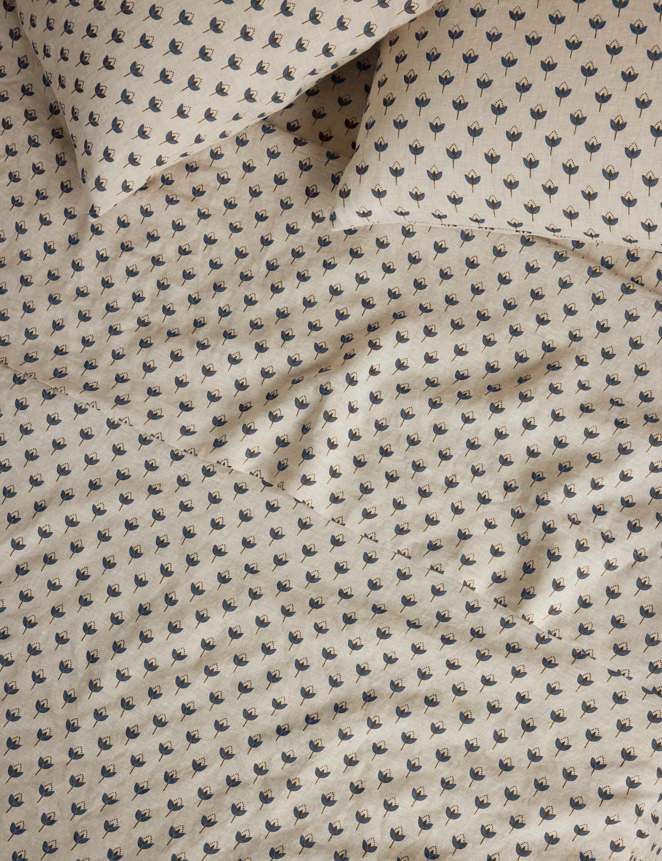 Pura Linen Sheet Set | Breathable European Flax, Timeless Floral