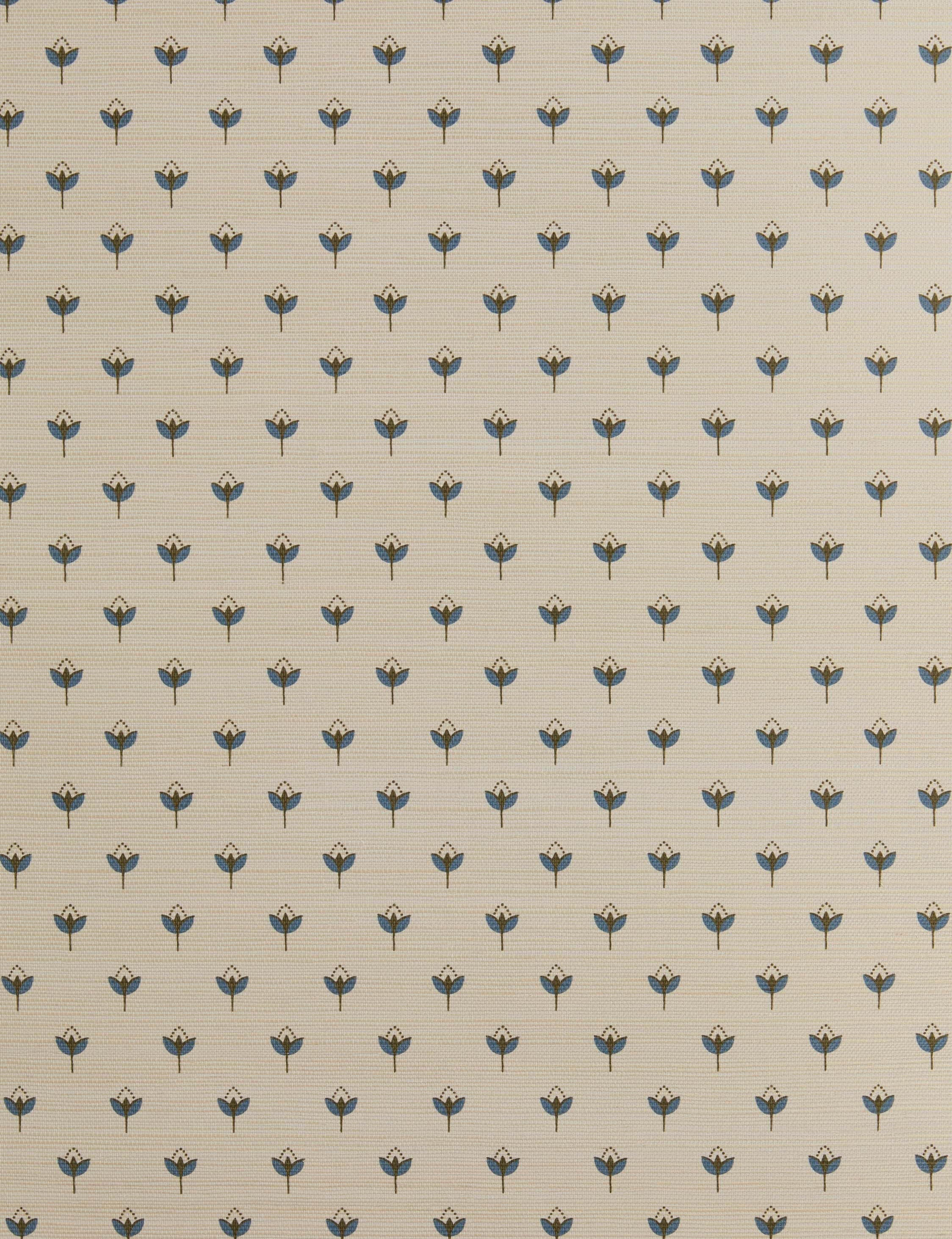 Pivo Grasscloth Wallpaper | Woven Texture, Minimal Floral Motif