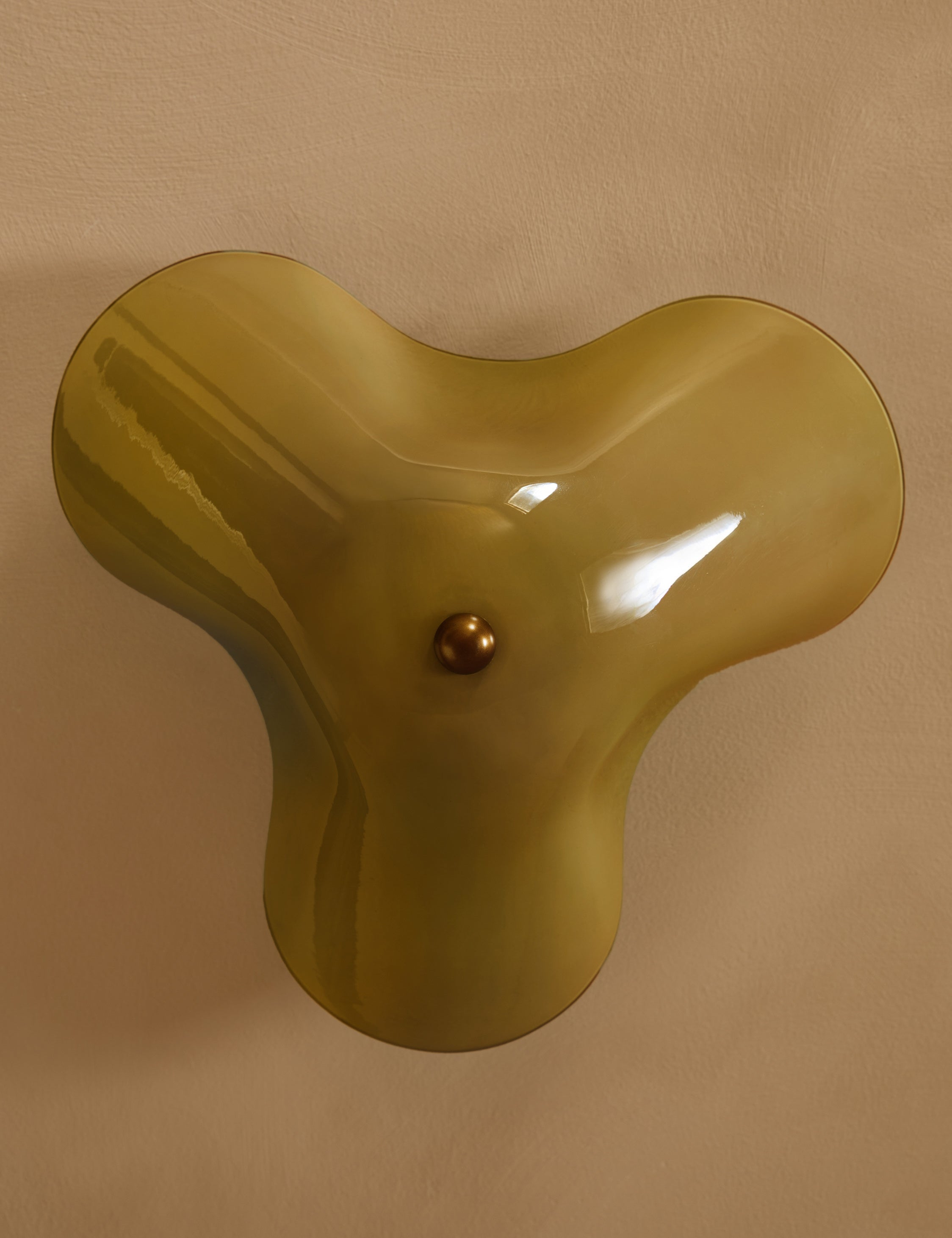 Raven Flush Mount Light | Brass Accents, Colored Glass Shade