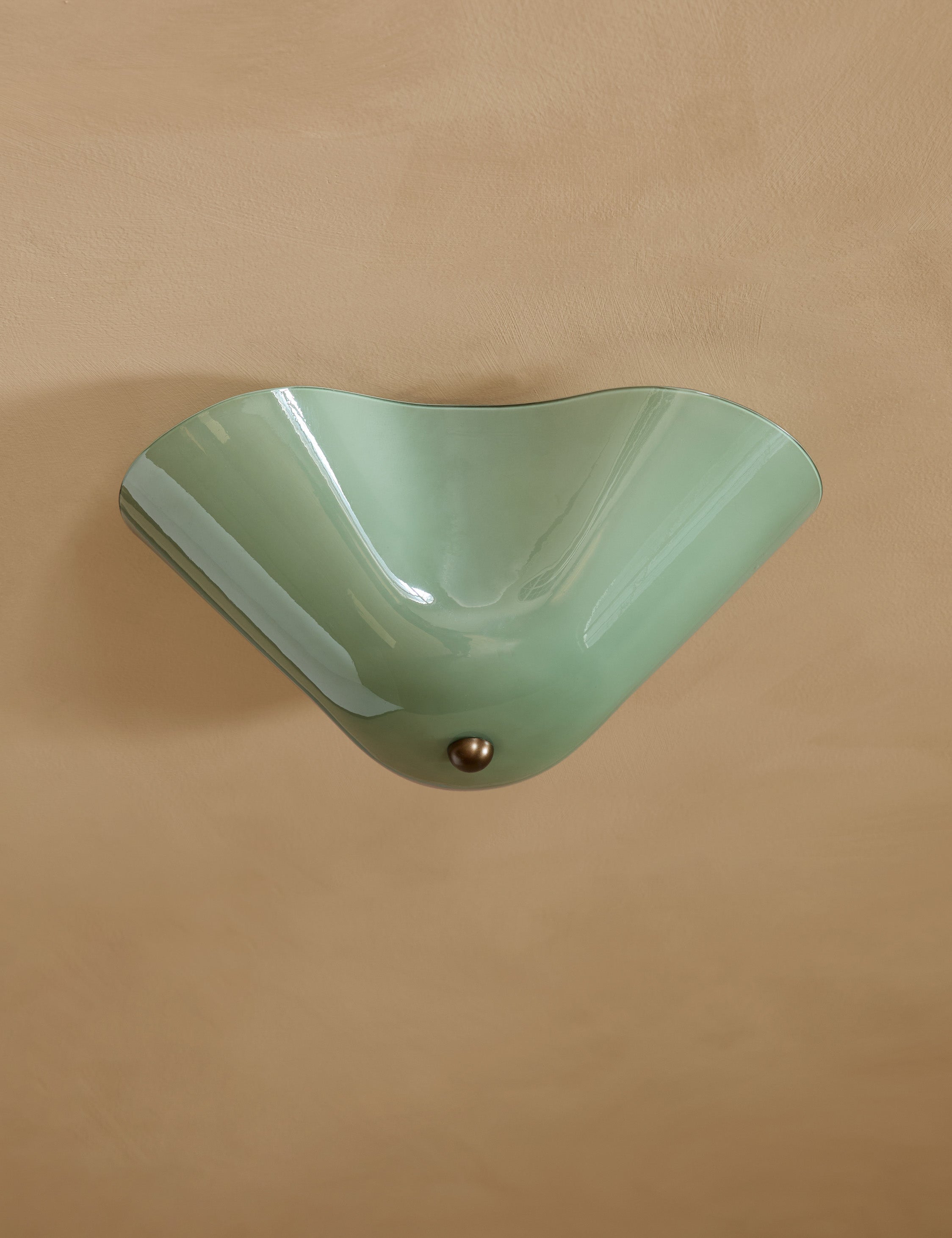 Raven Flush Mount Light | Brass Accents, Colored Glass Shade