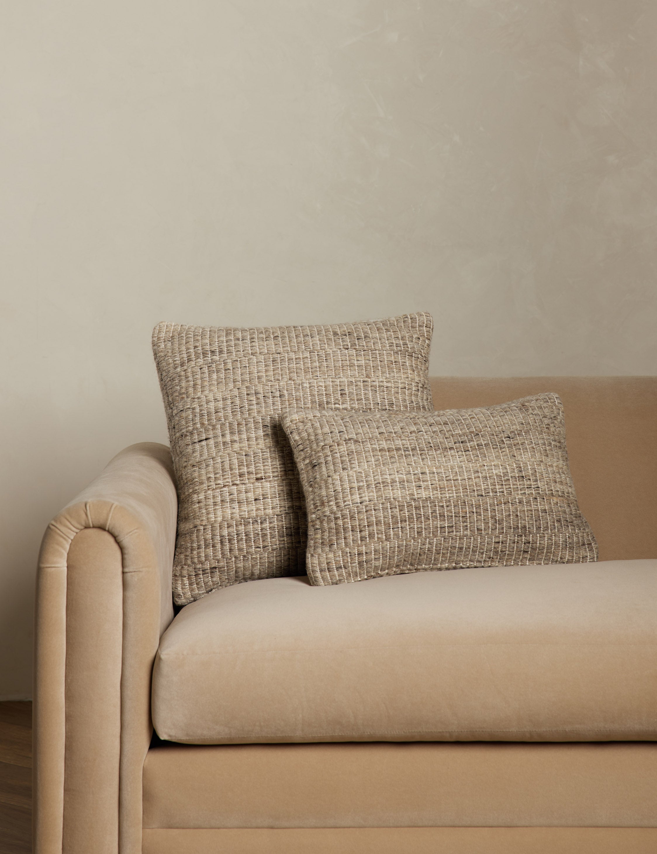 Rina Throw Pillow | Woolen Accent, Heathered Texture