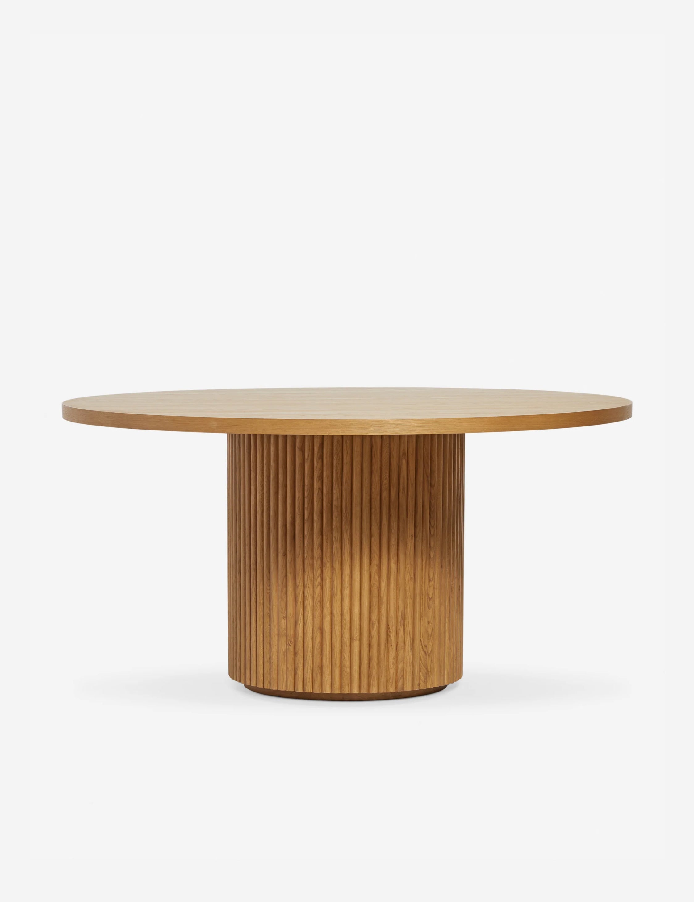 Riviera Round Dining Table | Fluted Base, Solid Wood