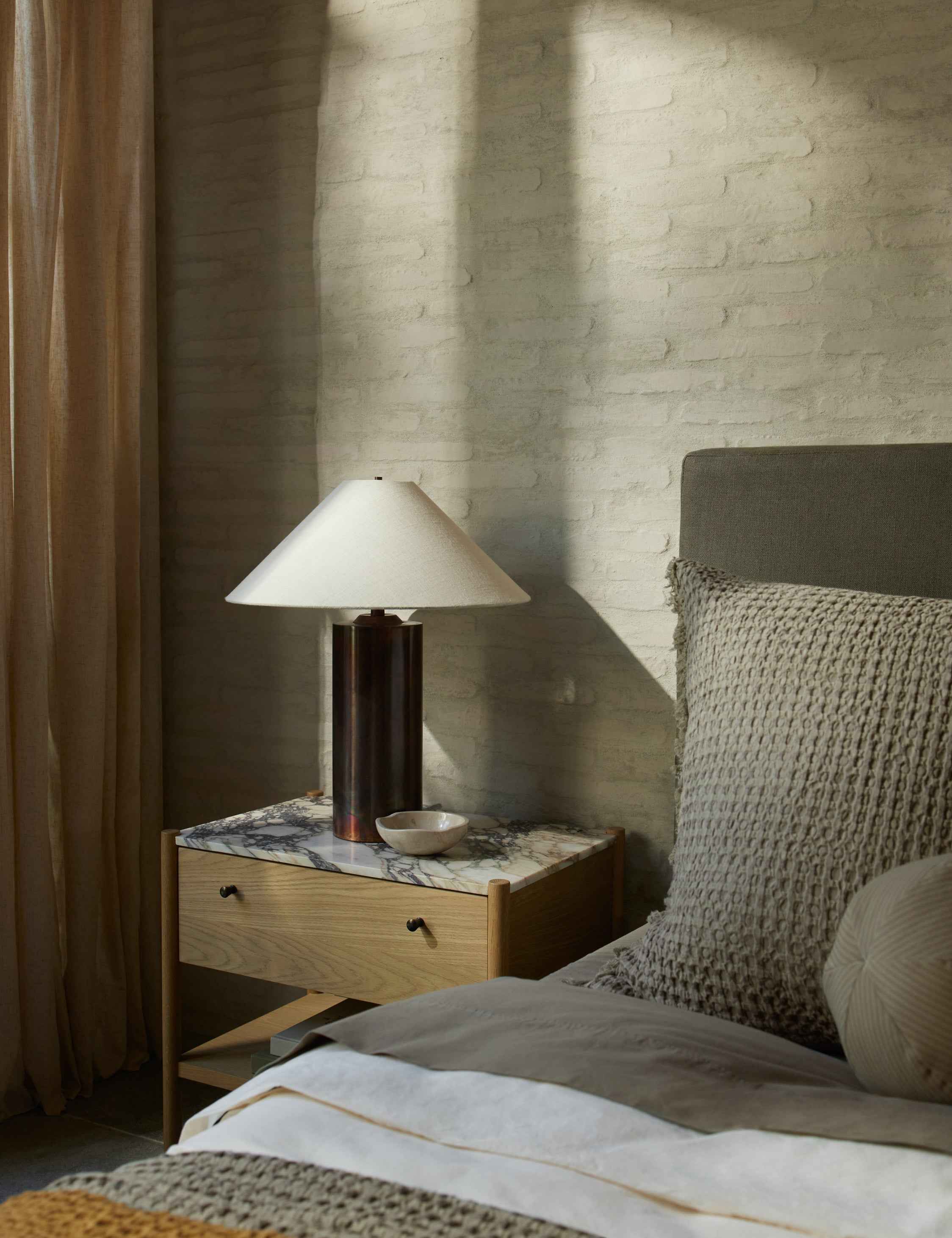 Sevigne Table Lamp | Sleek Metal Design, Columnar Base