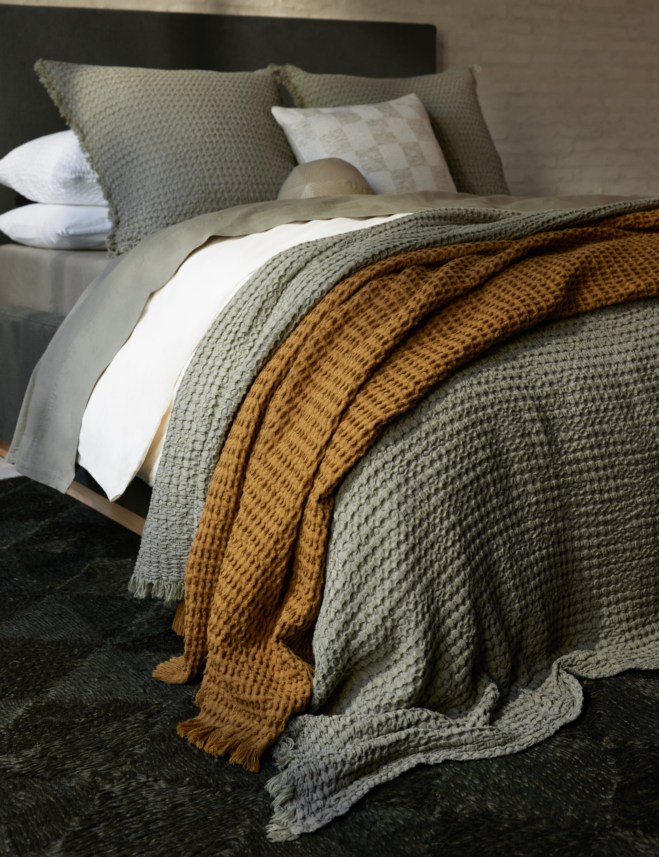 Luna Textured Blanket | Cotton-Linen Blend, Year-Round Comfort