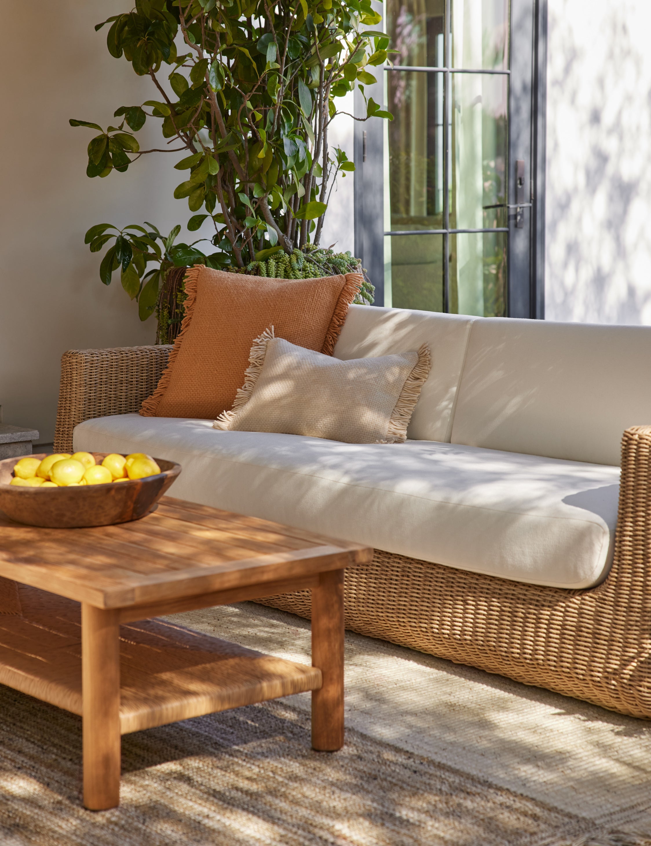 Talon Indoor/Outdoor Pillow | Chunky Fibers, Generous Fringe
