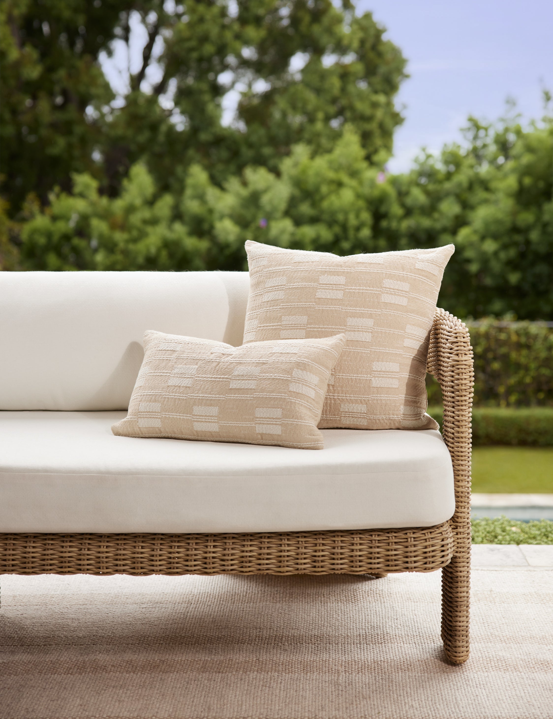Luma Indoor/Outdoor Pillow | Modern Broken Stripe Design