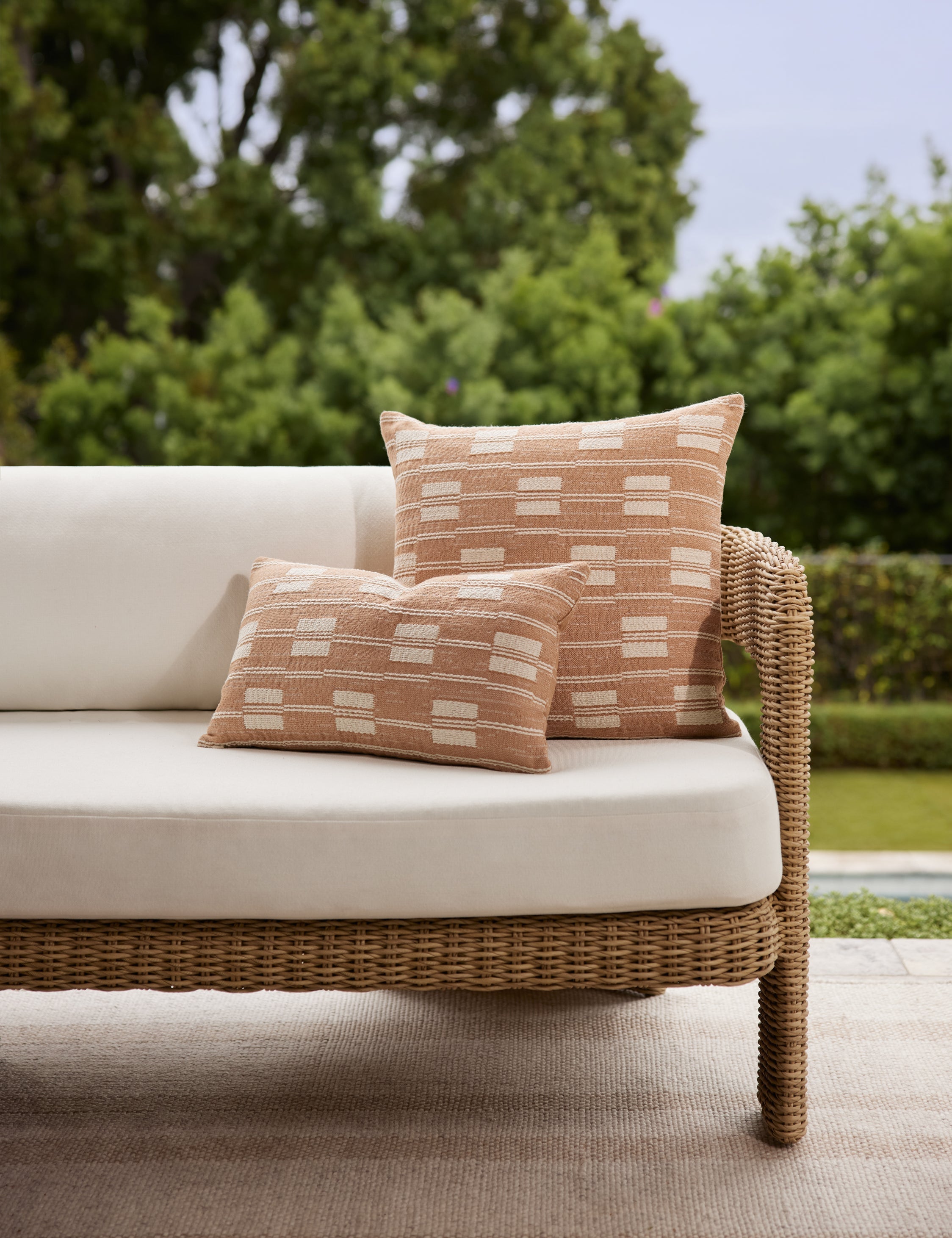 Luma Indoor/Outdoor Pillow | Modern Broken Stripe Design