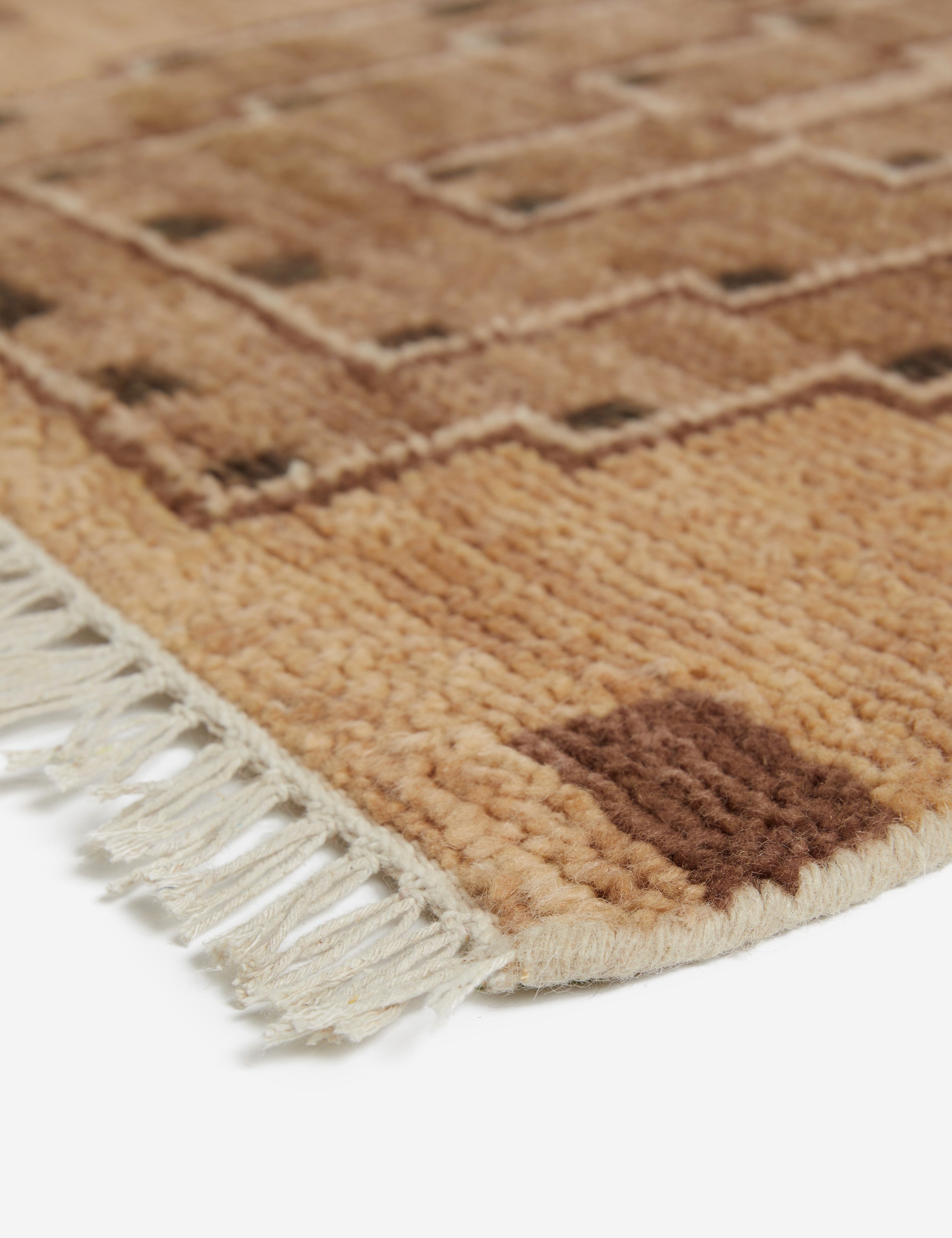 Saffron Wool Rug | Hand-Knotted, Geometric Design