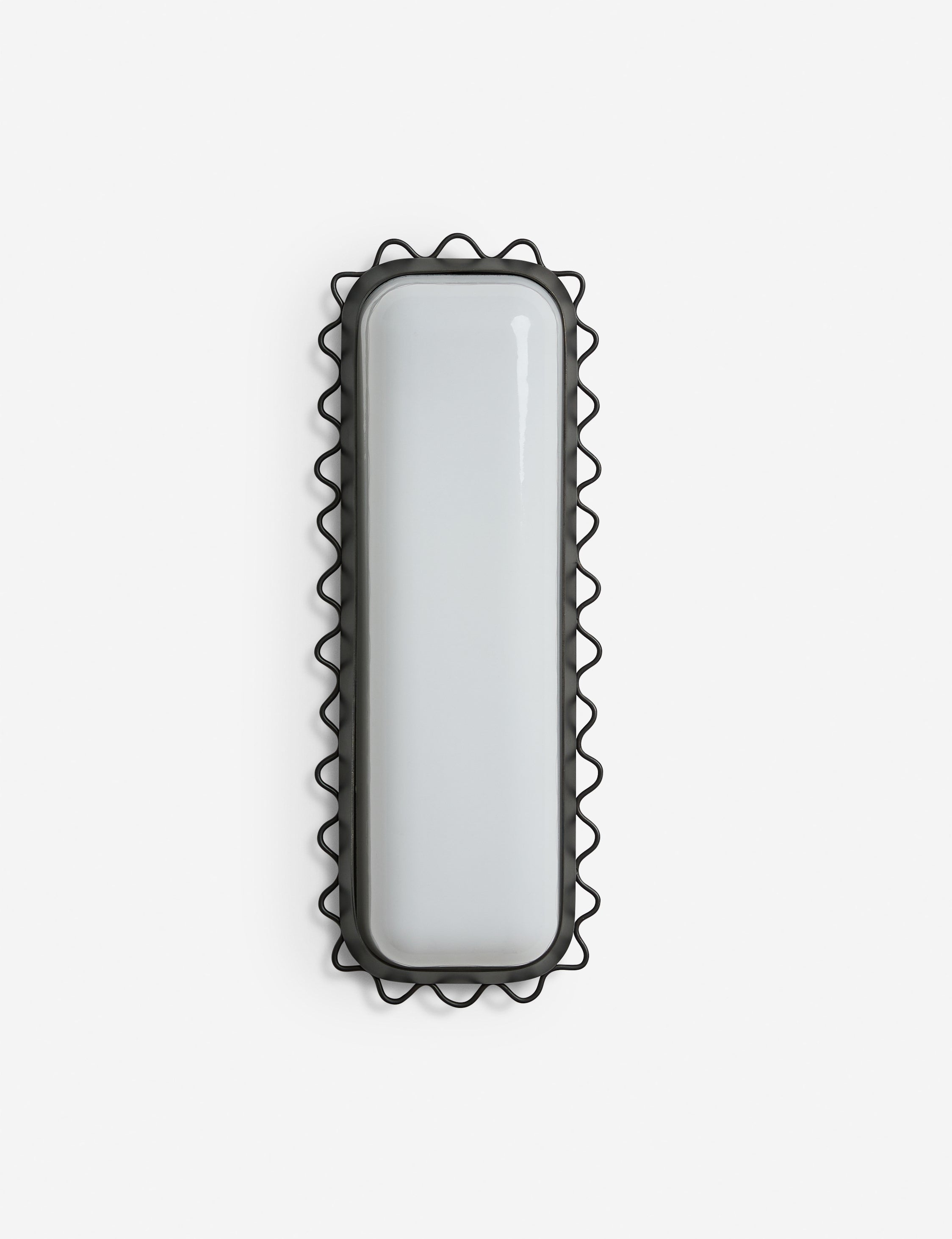 Savita Wall Sconce | Glass Shade, Wavy Metal Trim