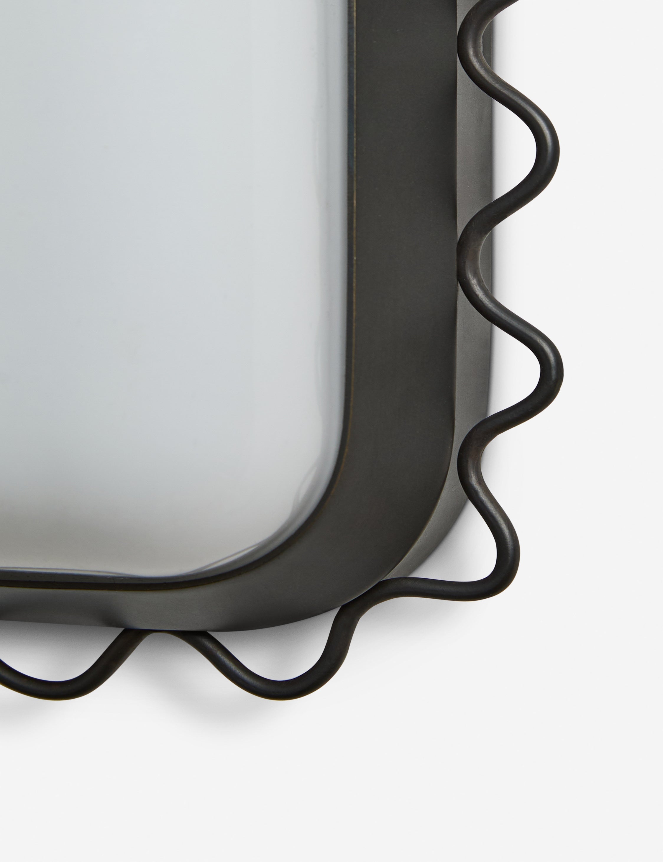 Savita Wall Sconce | Glass Shade, Wavy Metal Trim