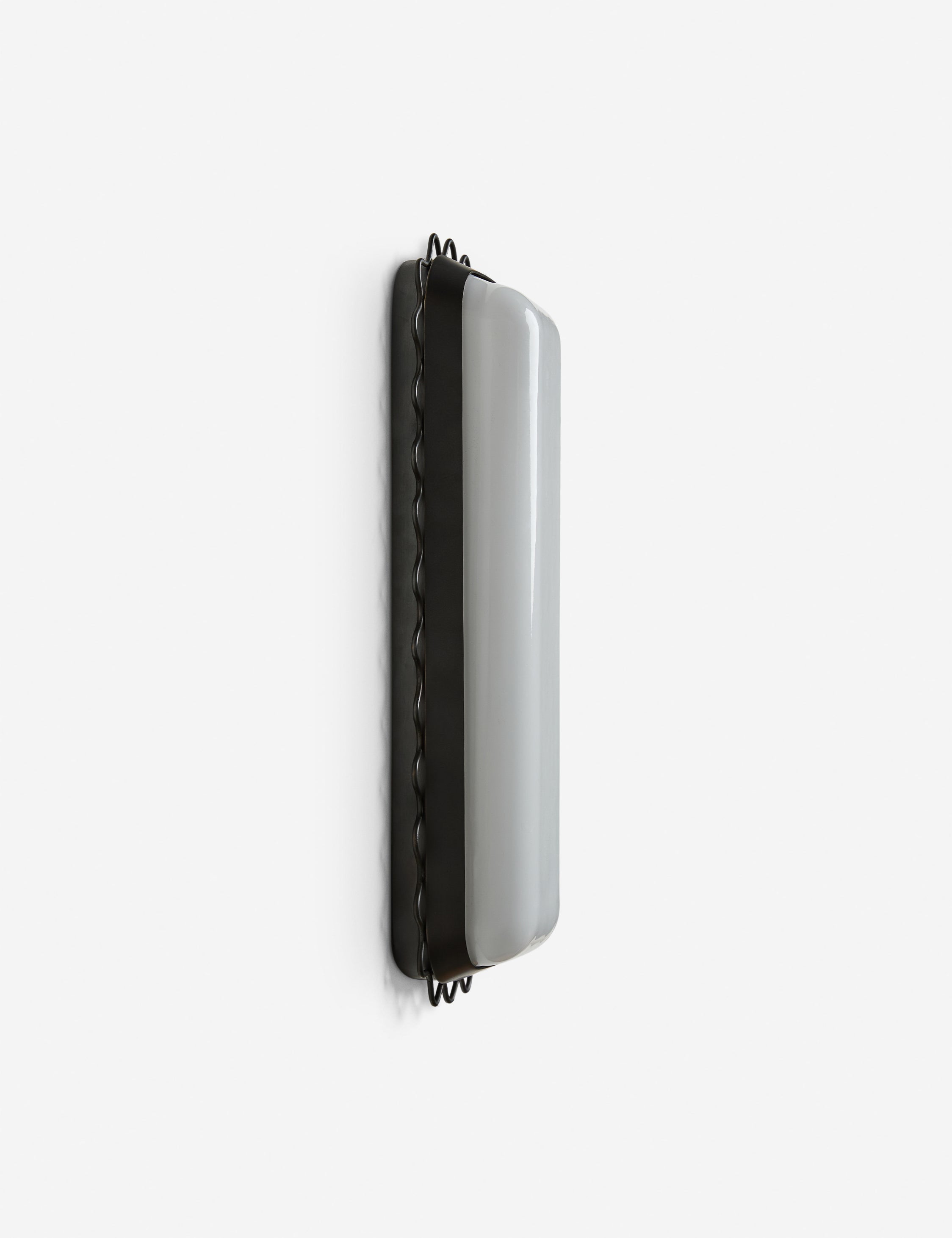 Savita Sconce | Glass Shade in Wavy Metal Trim