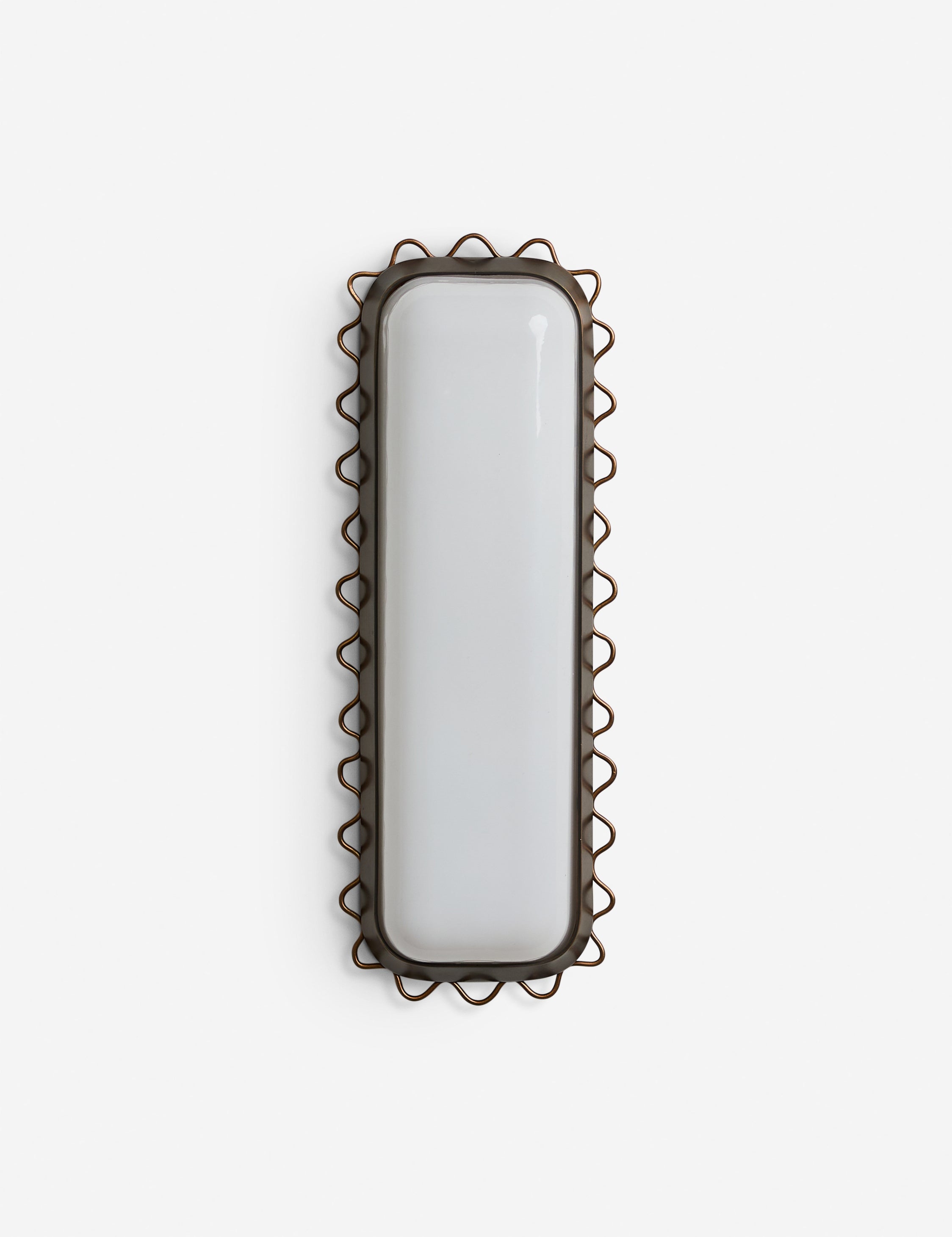 Savita Wall Sconce | Glass Shade, Wavy Metal Trim