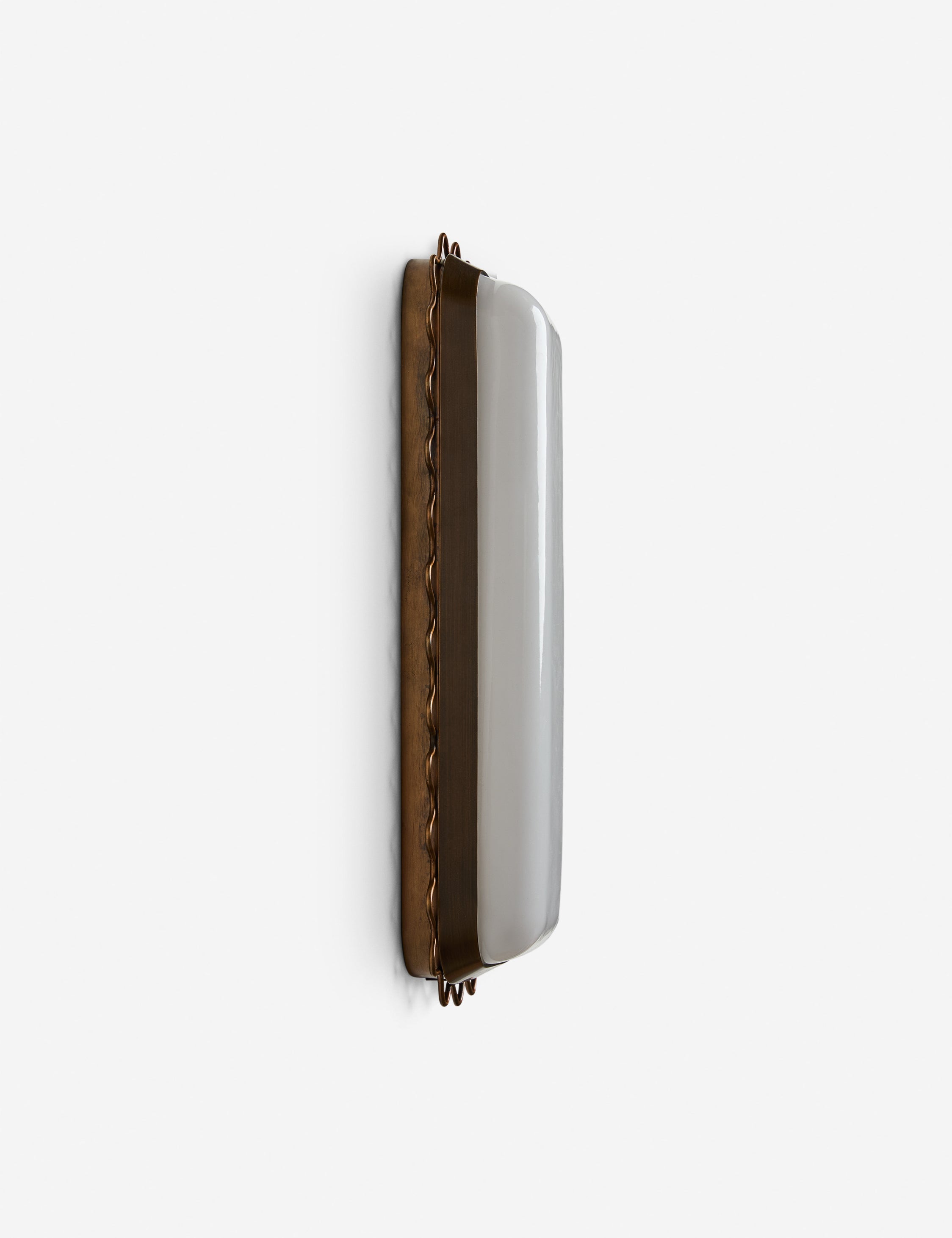 Savita Wall Sconce | Glass Shade, Wavy Metal Trim