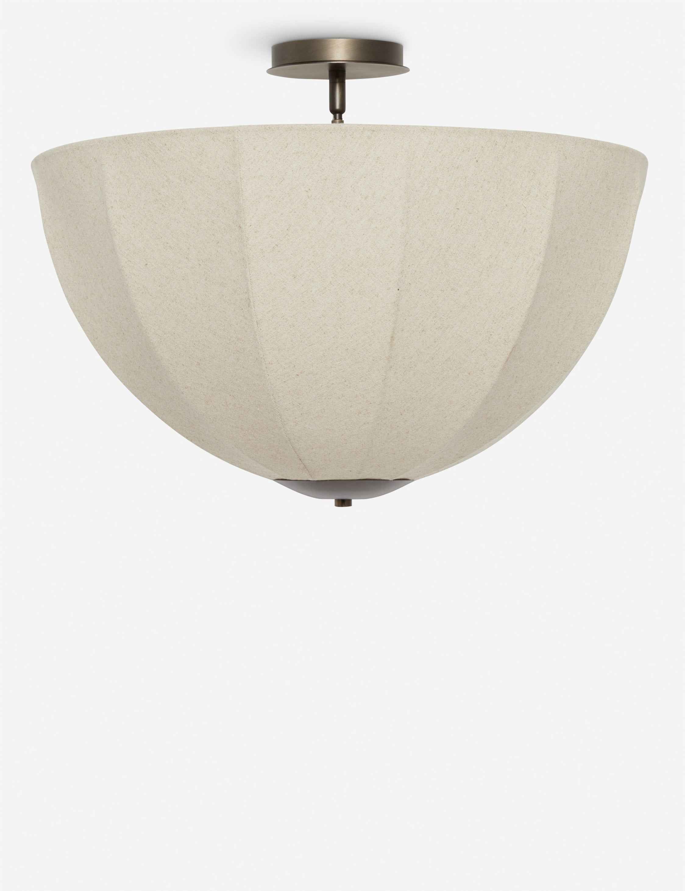 Sello Flush Mount Light | Linen-Wrapped Shade, Botanical Inspired