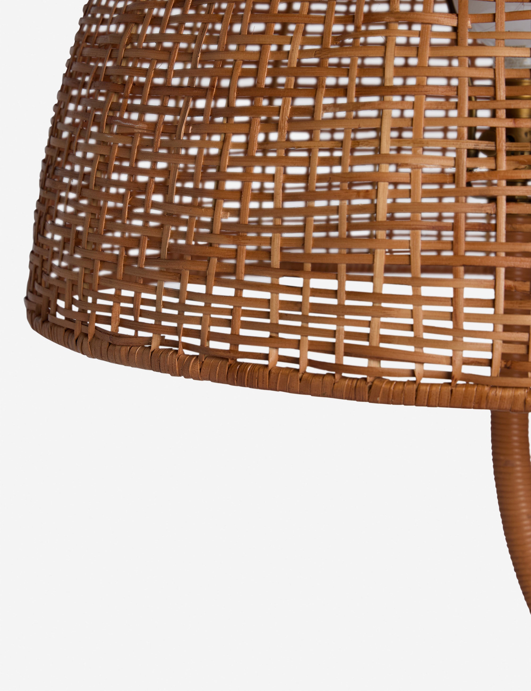 Sable Floor Lamp | Wicker-Wrapped Stem, Woven Shade