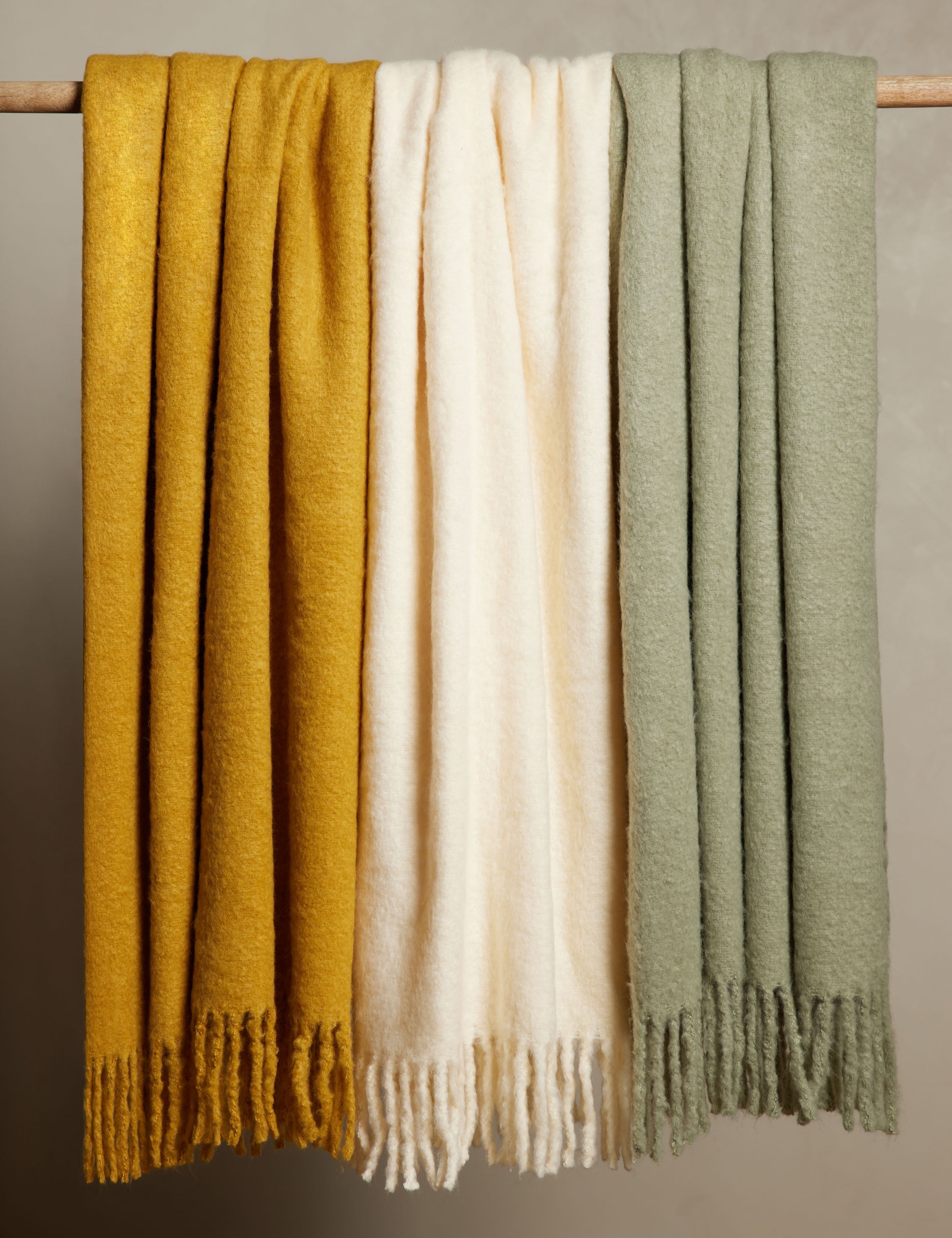 Sable Throw Blanket | Faux Mohair, Soft Tassels