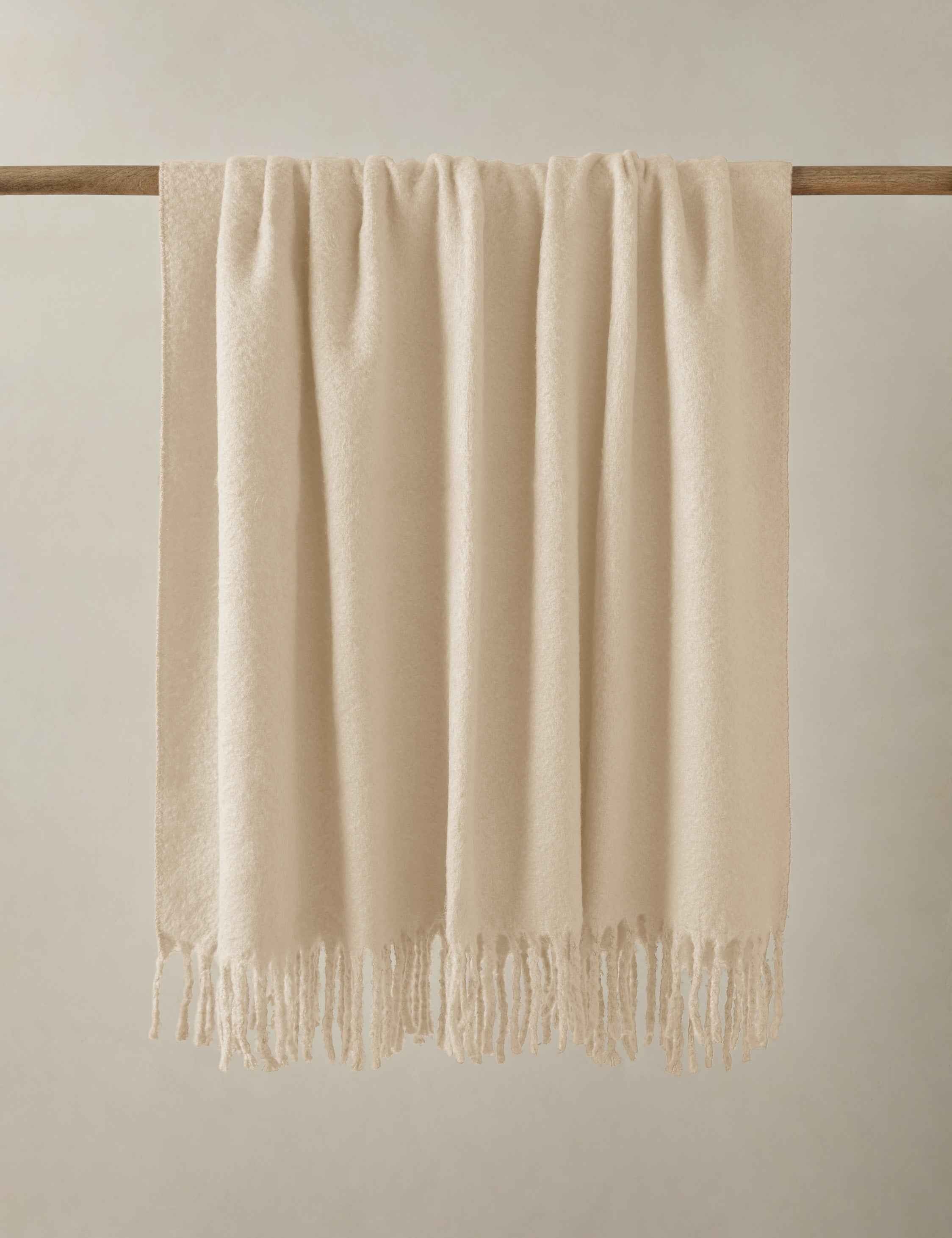 Sable Throw Blanket | Faux Mohair, Soft Tassels
