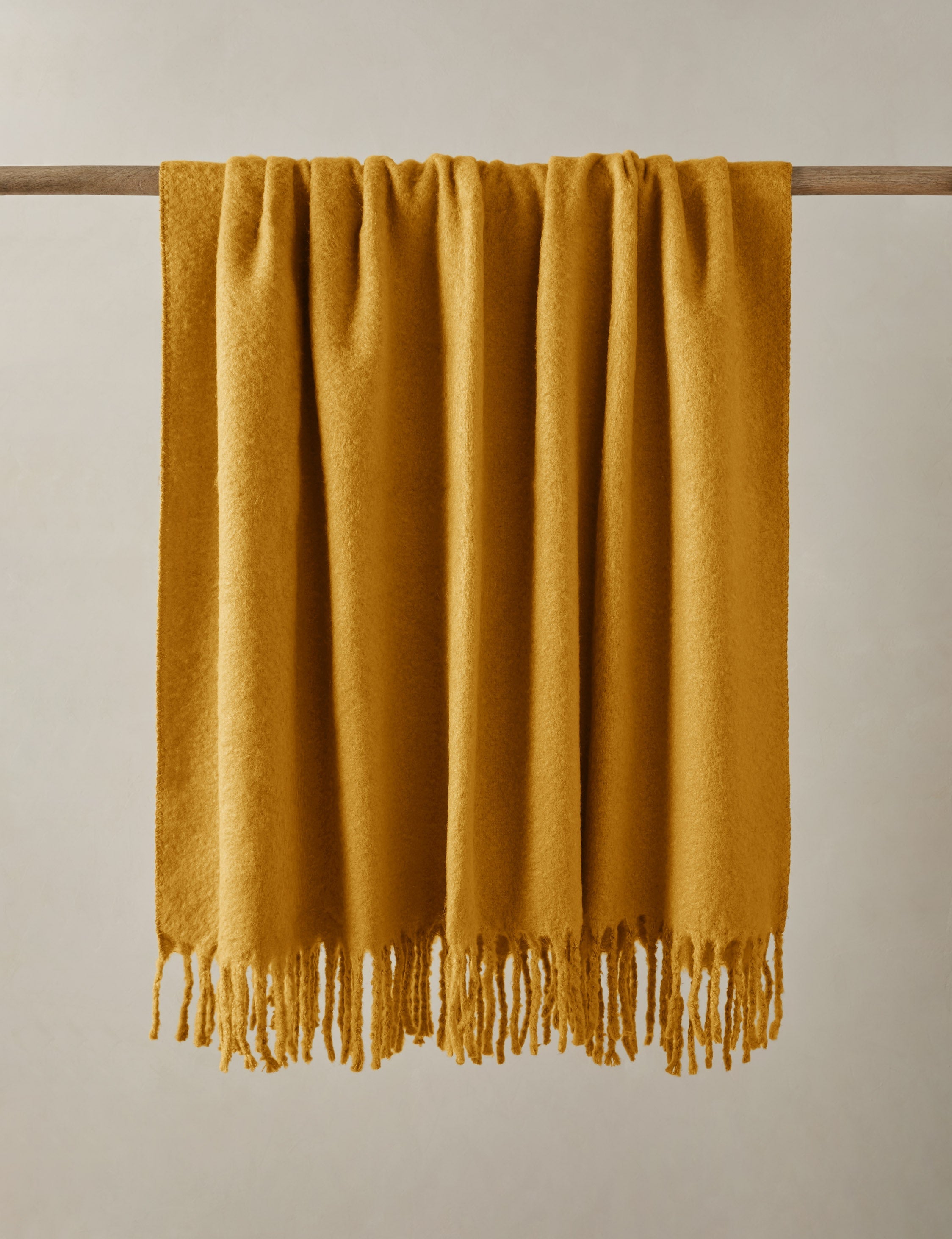 Sable Throw Blanket | Faux Mohair, Soft Tassels