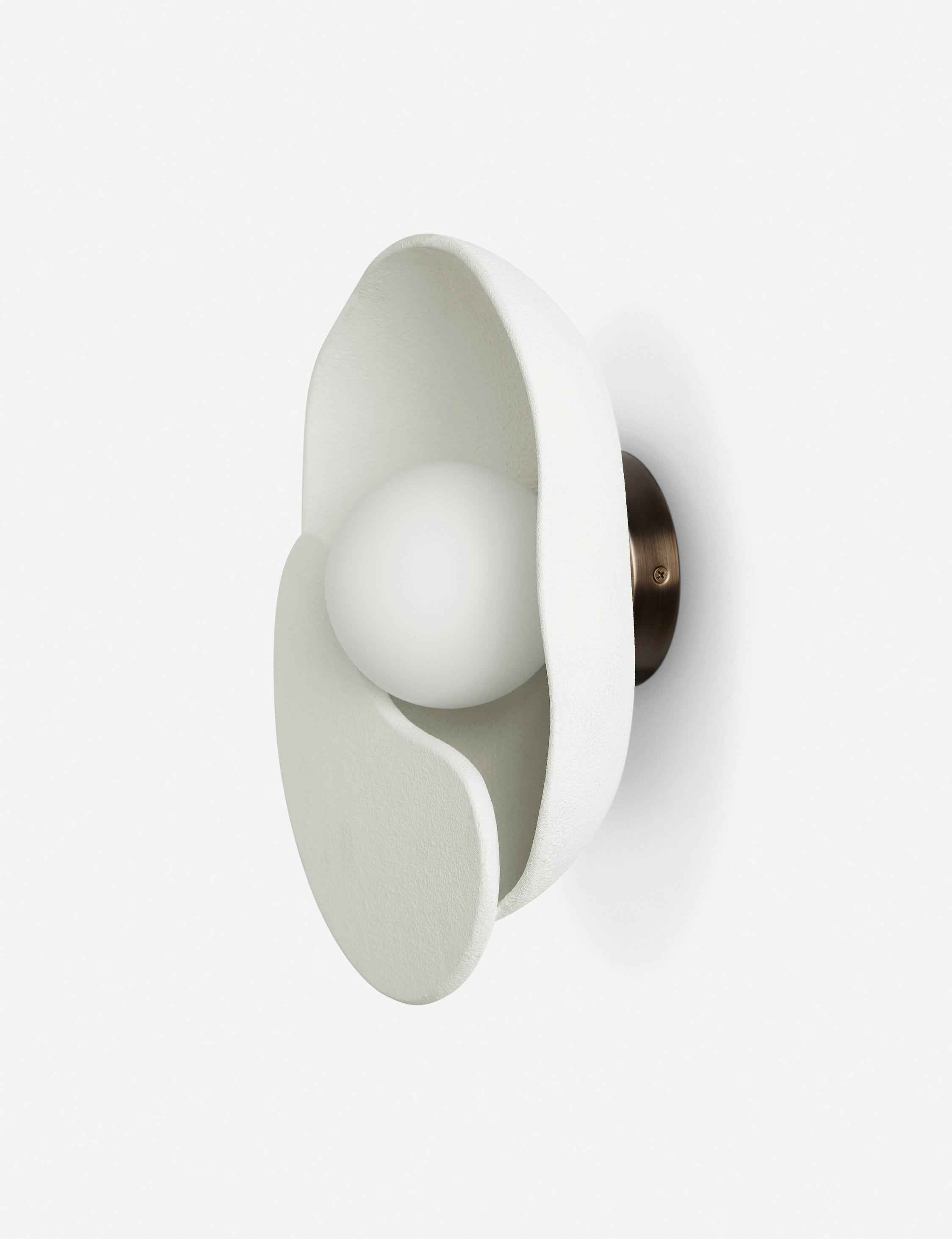Luna Soft Petal Sconce | Matte White, Floral-Inspired Design
