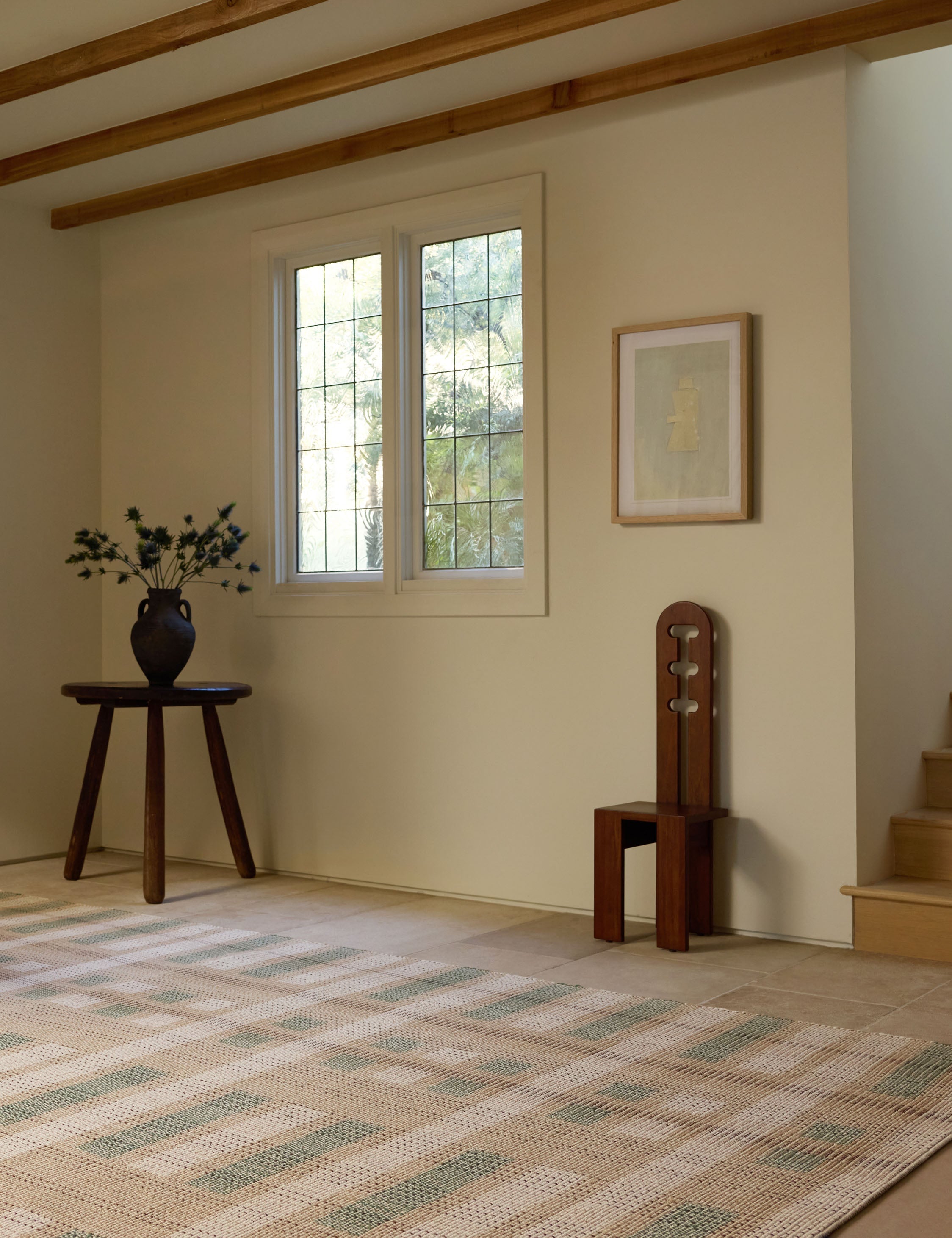 Sora Handwoven Rug | Wool-Blend, Geometric Motif