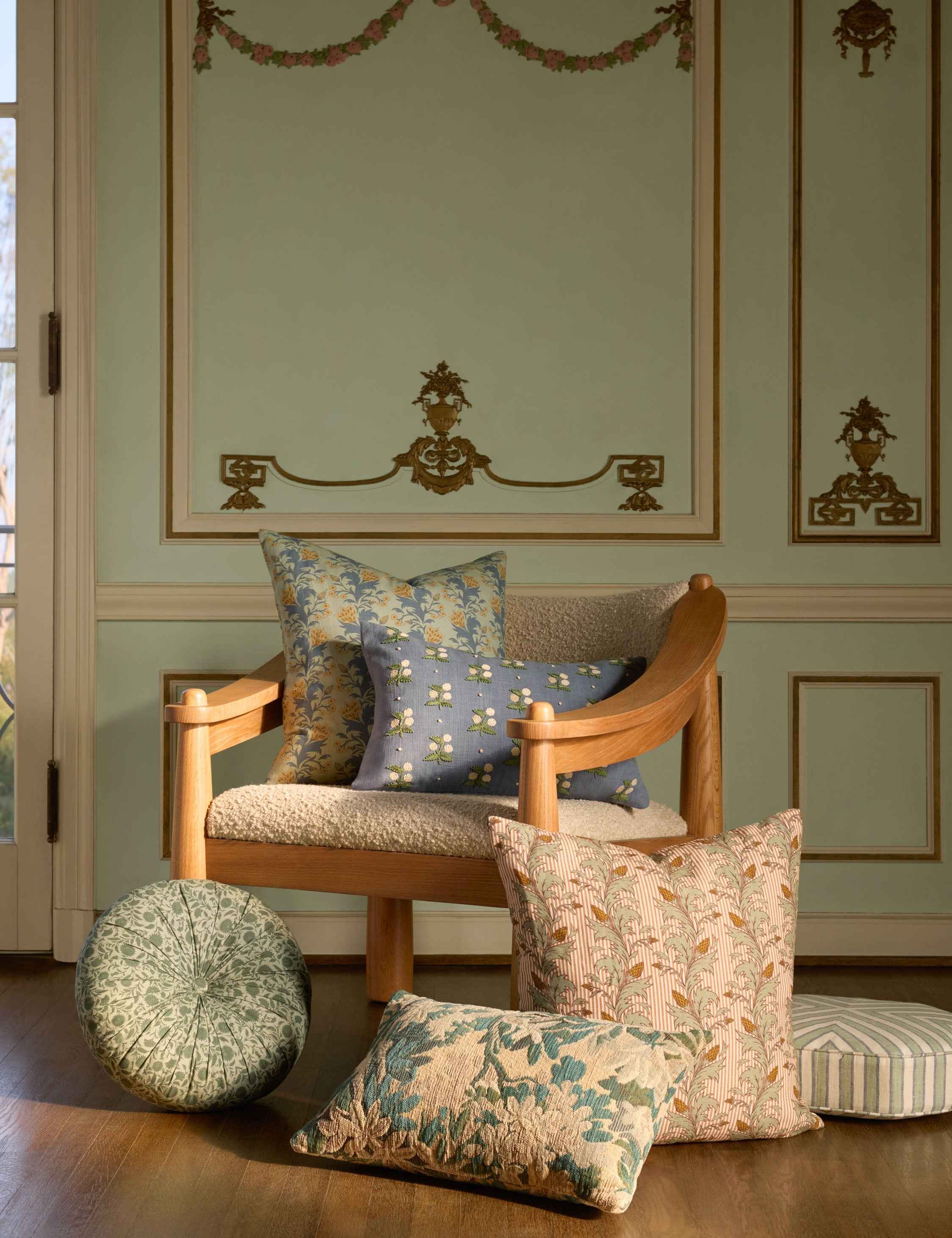 Mira Botanical Pillow | Traditional Artistry, Modern Design