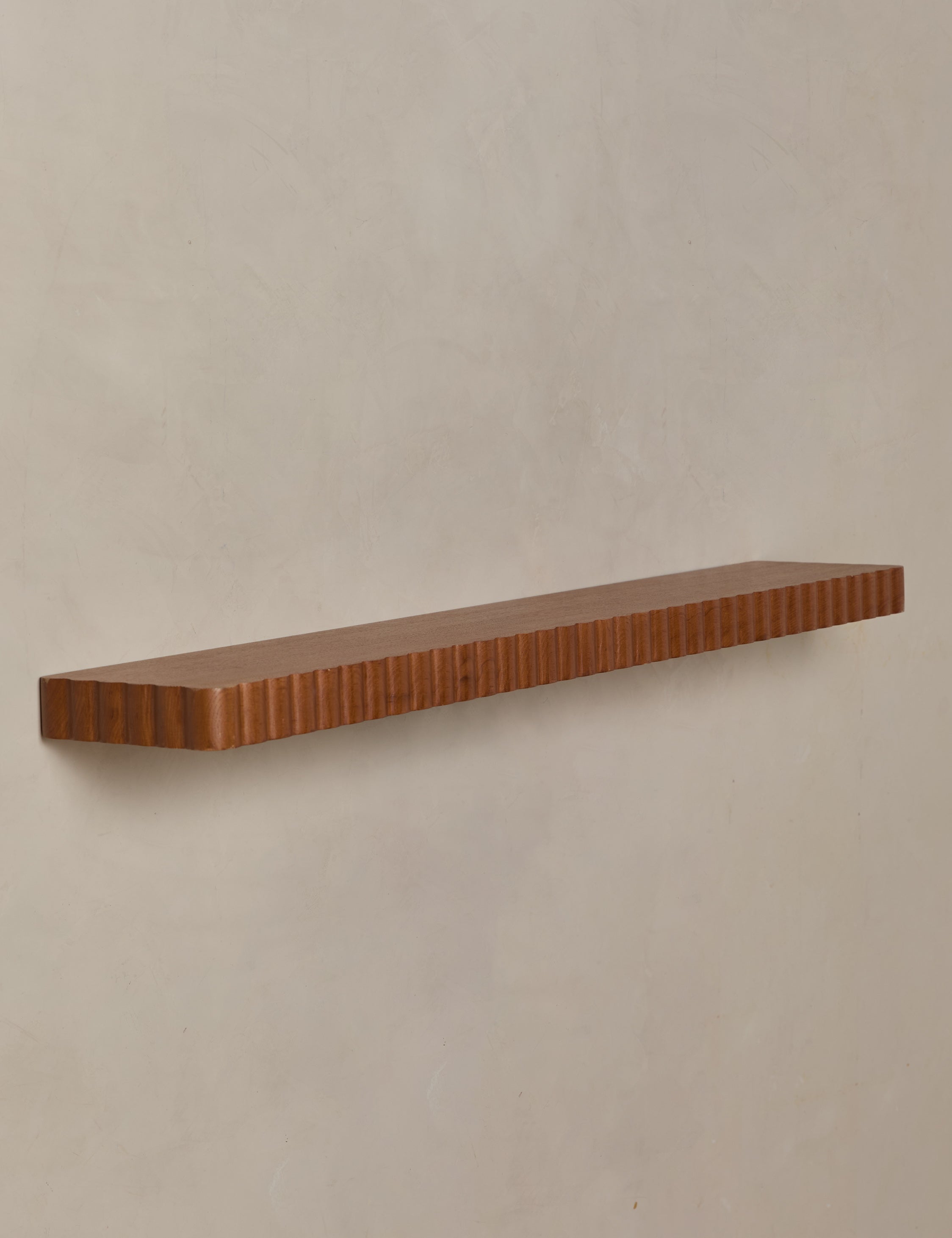 Soleil Shelf | Scalloped Detailing, Warm Wood Grain