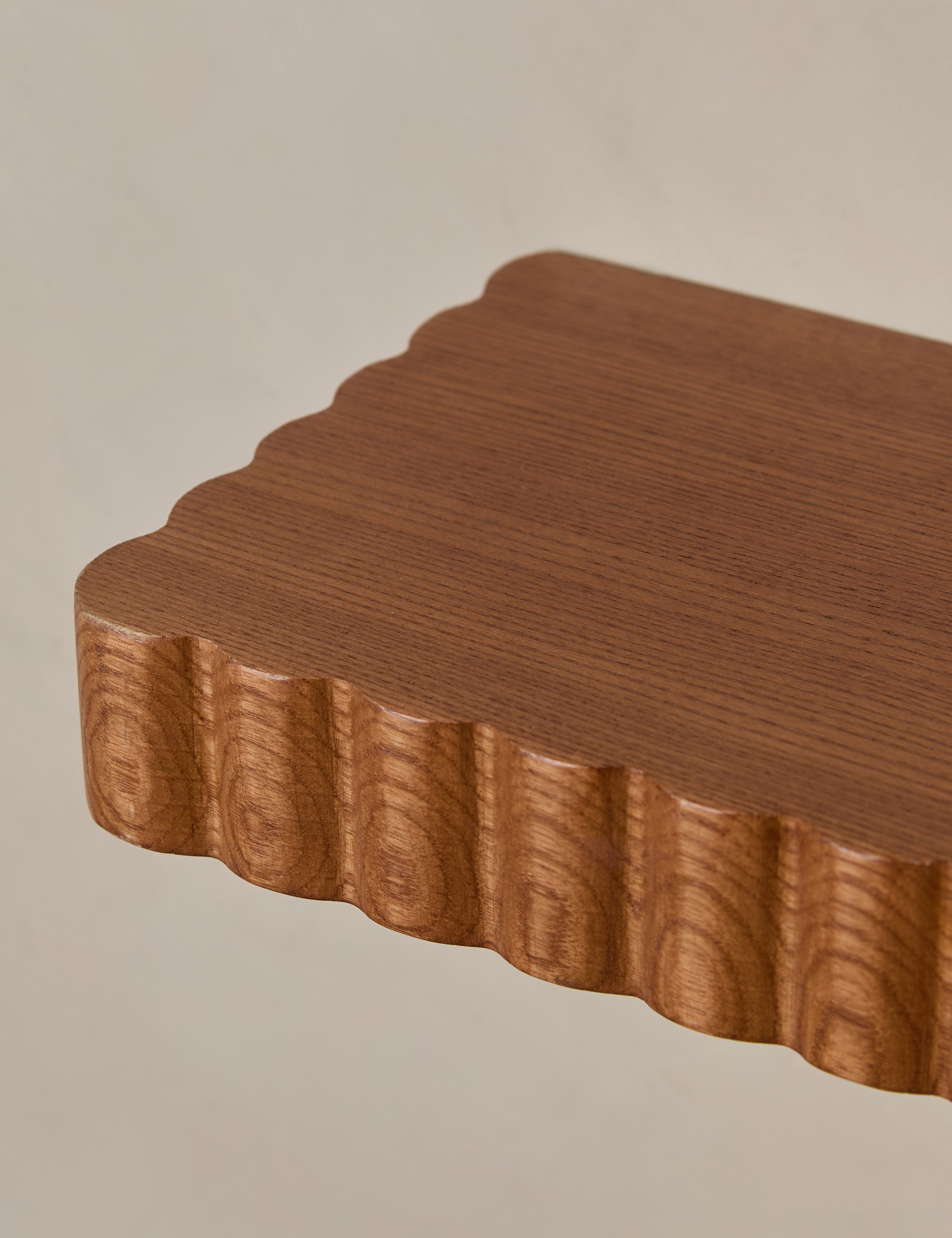 Soleil Shelf | Scalloped Detailing, Warm Wood Grain