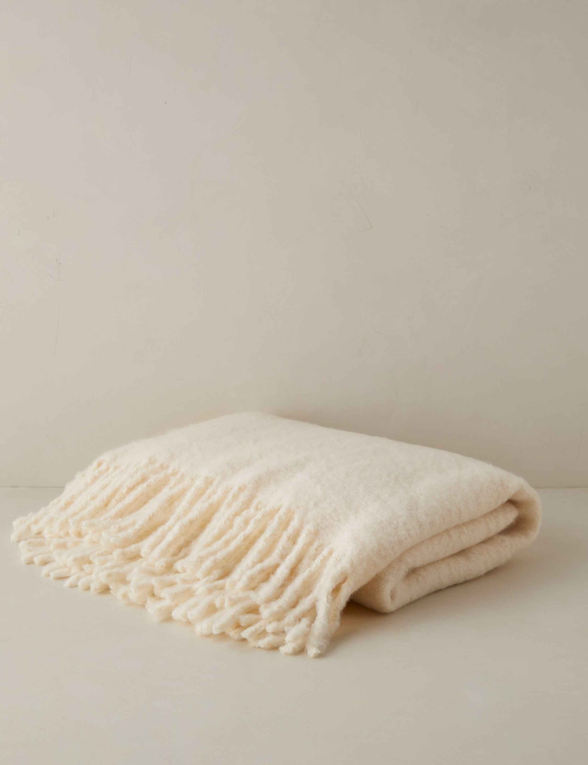 Sable Throw Blanket | Faux Mohair, Soft Tassels