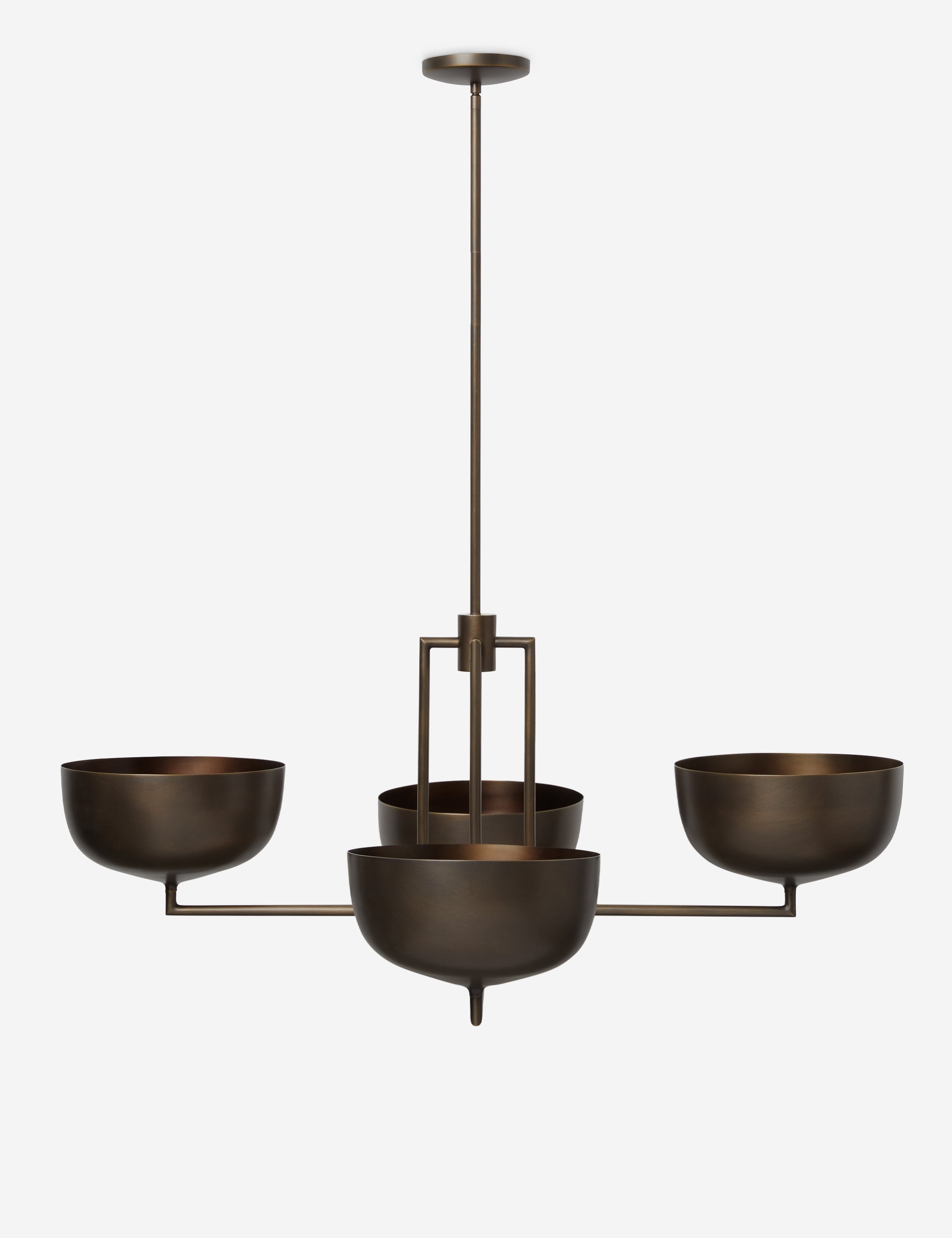 Talon Chandelier | Dome Shades, Angular Frame