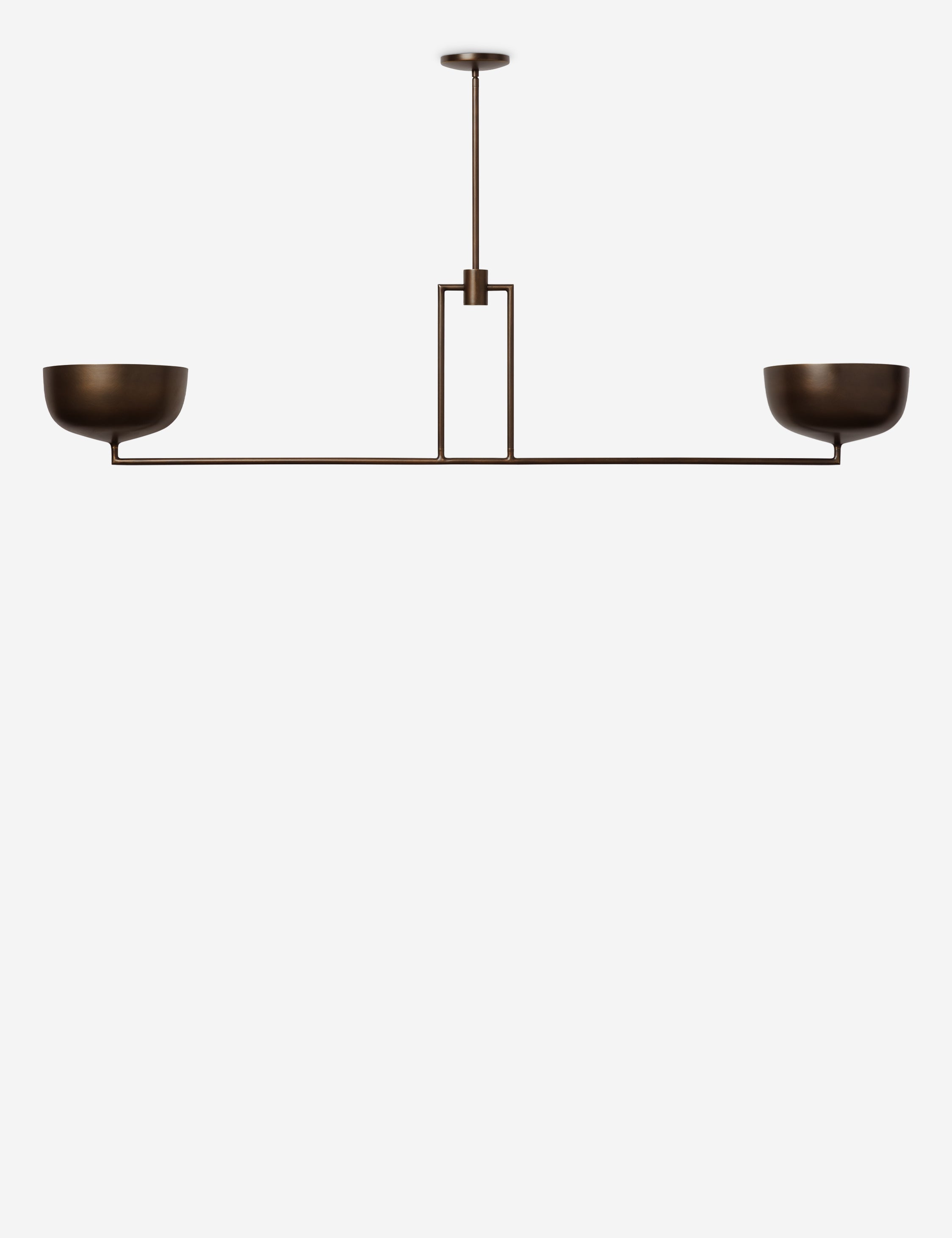 Bello Linear Chandelier | Dome Shades, Angular Frame