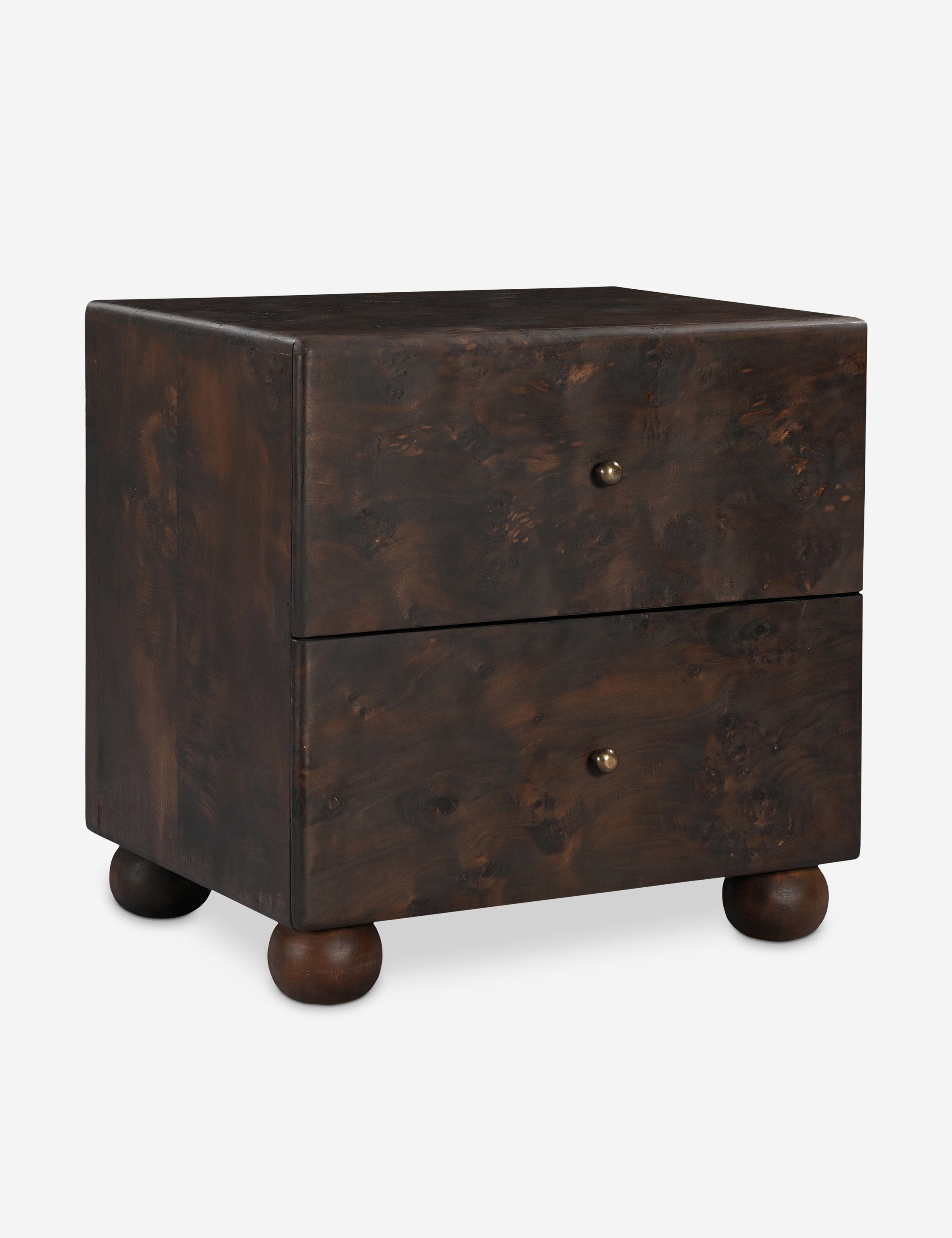 Briar Nightstand | Burl and Brass, Two Spacious Drawers